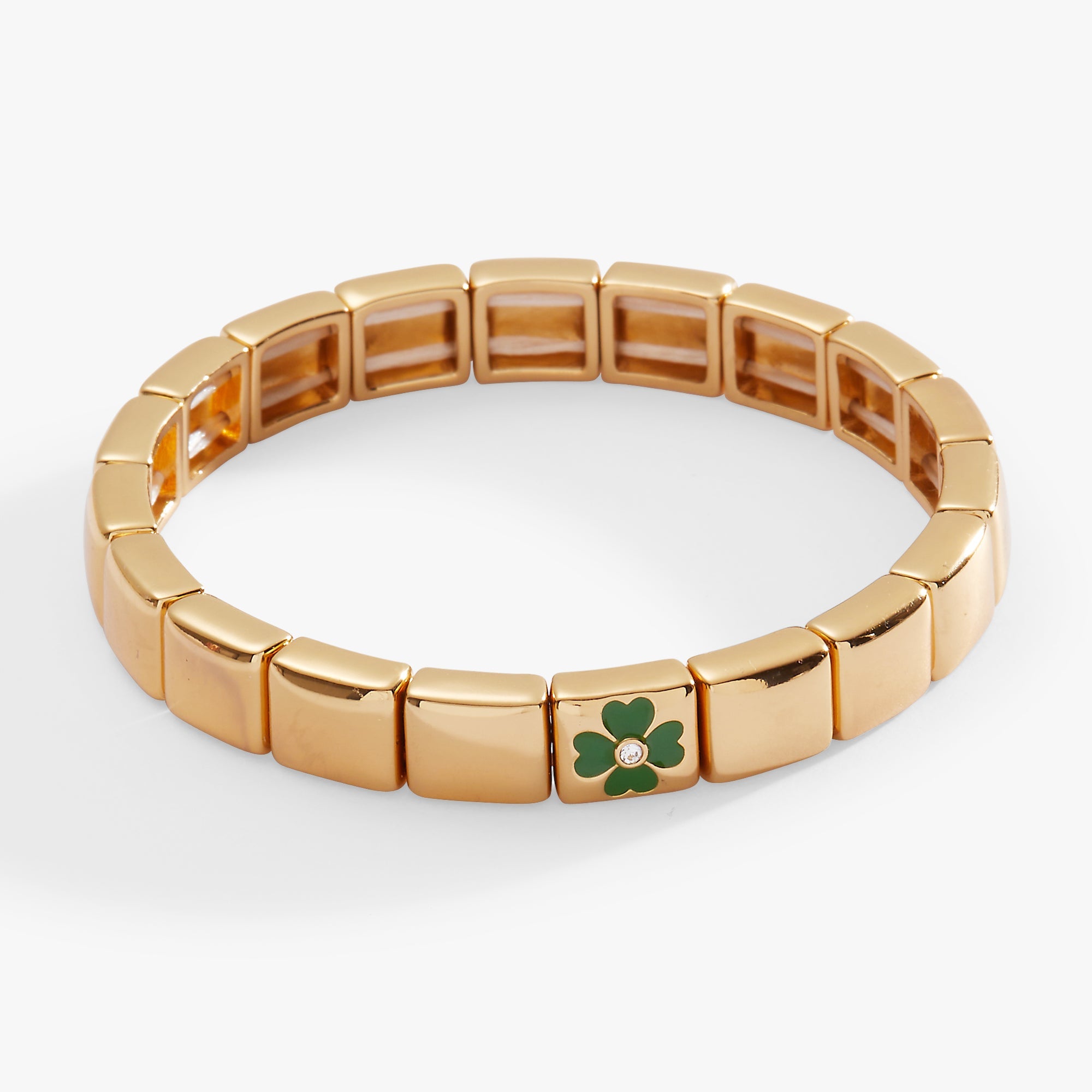 Lucky Four-leaf Clover Stretch Bracelet