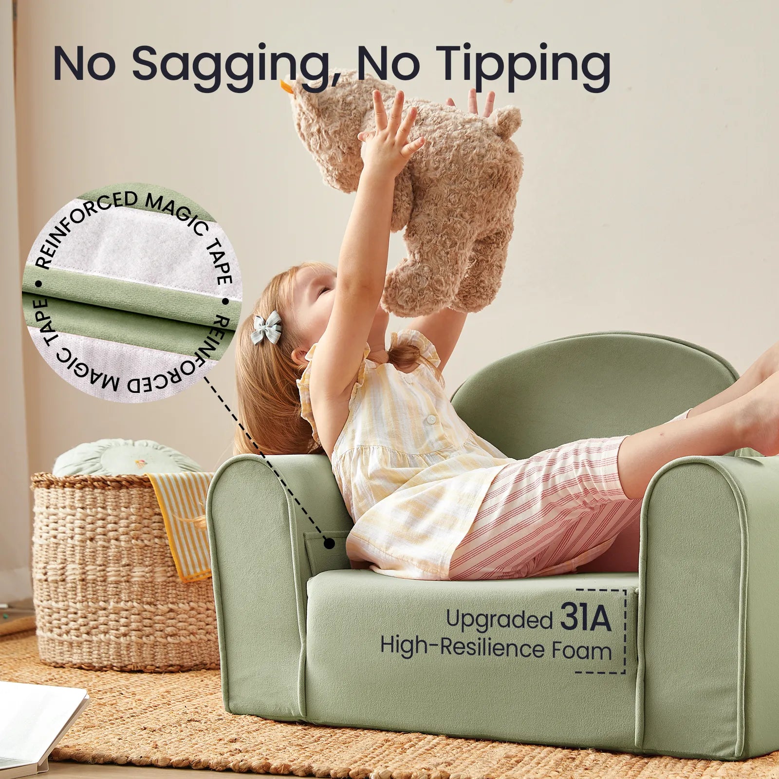 Tiny Land® Gentlesnug Kid Chair - Sage