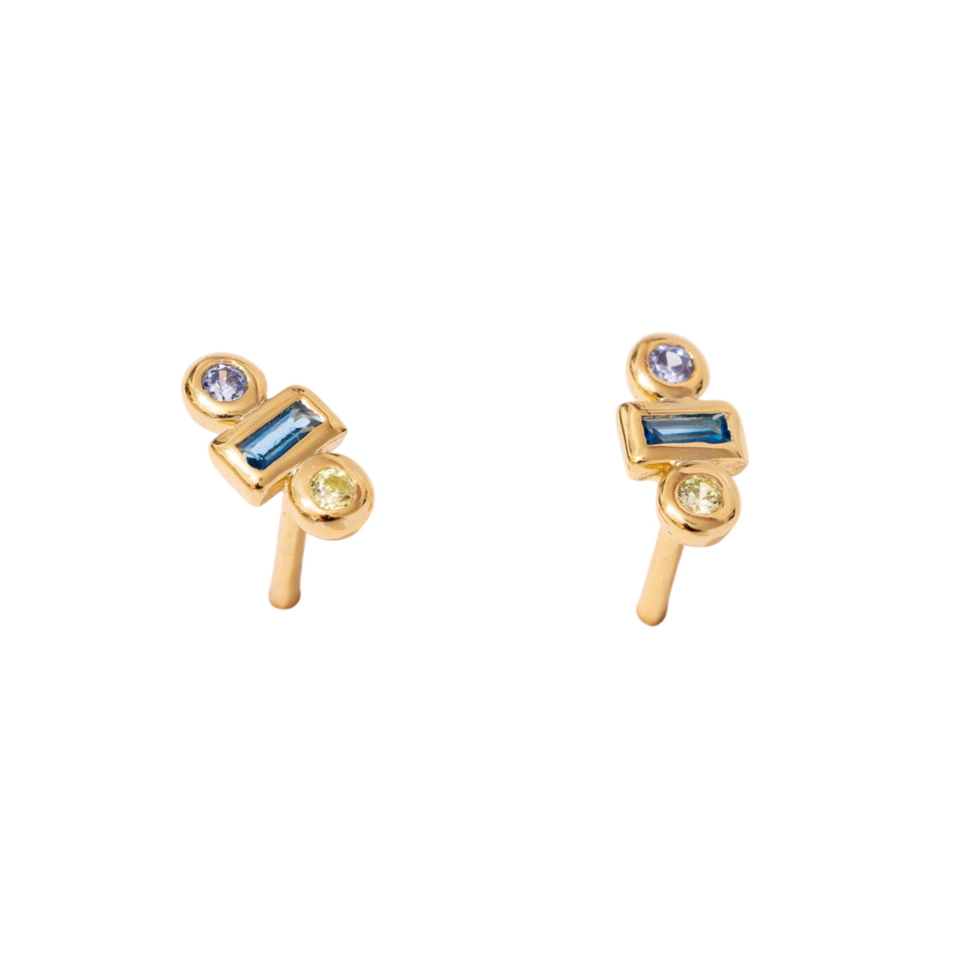 Stacked Gemstone Studs