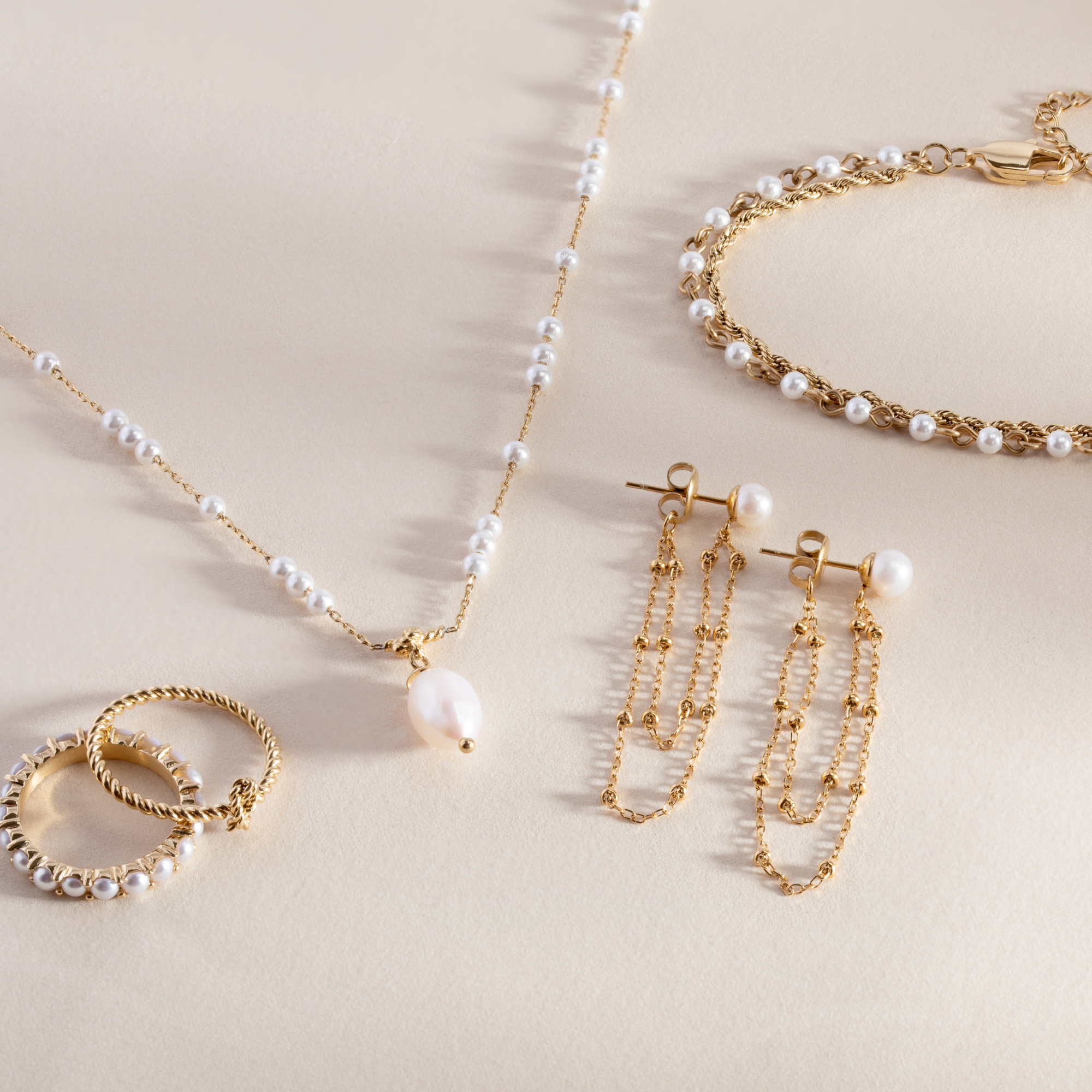 Mother Of Pearl Beaded Necklace