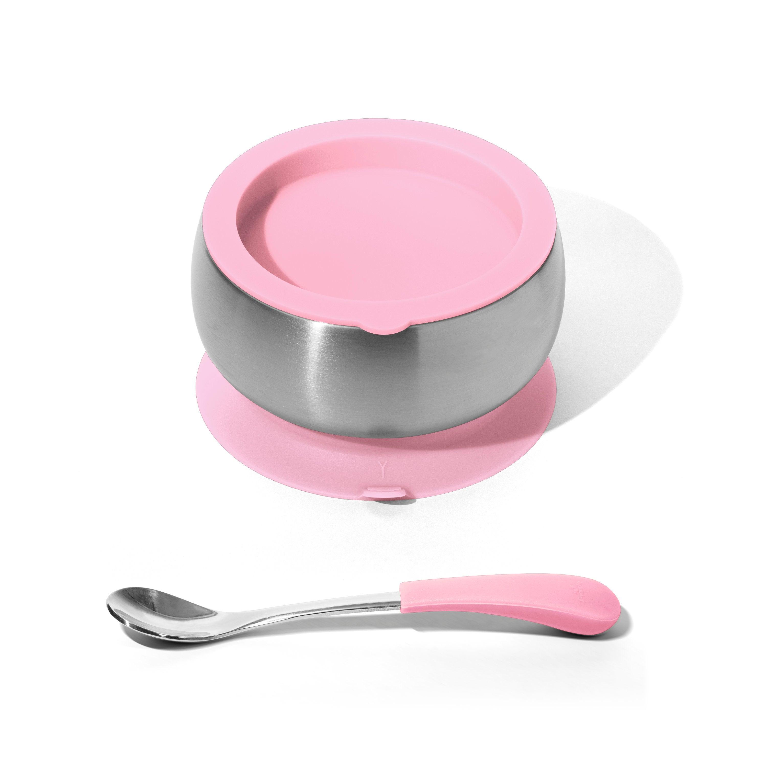 Avanchy Stainless Steel Baby Bowl With Spoon Combo + Air Tight Lid