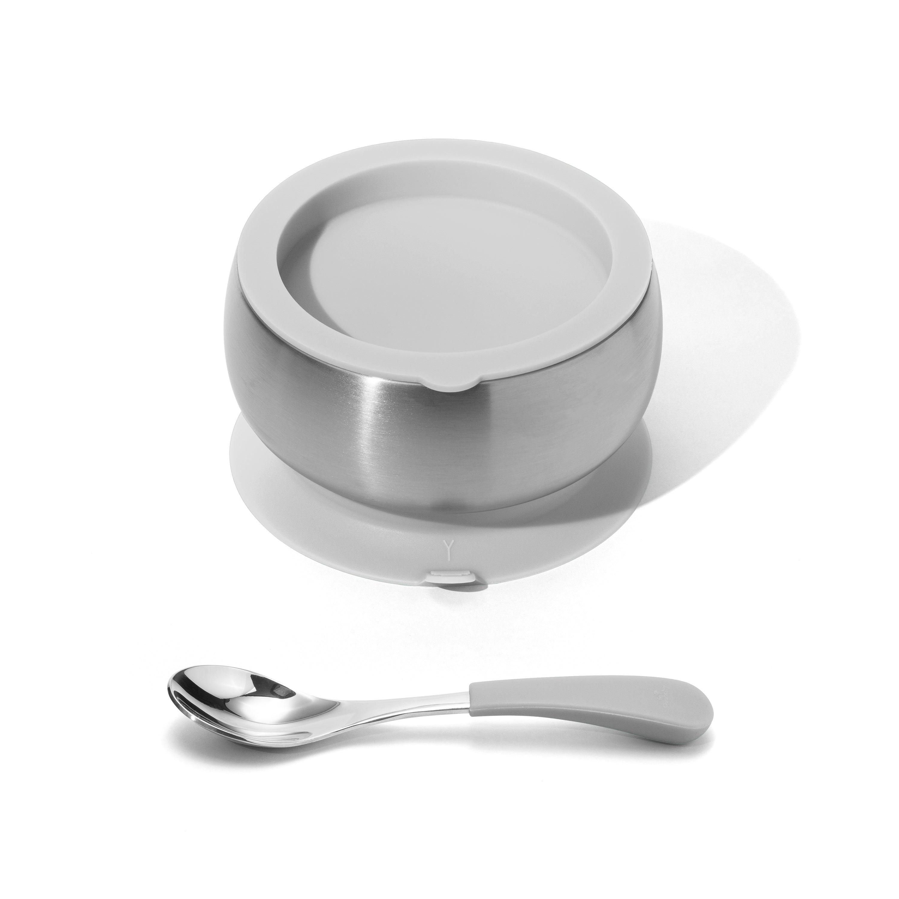 Avanchy Stainless Steel Baby Bowl With Spoon Combo + Air Tight Lid