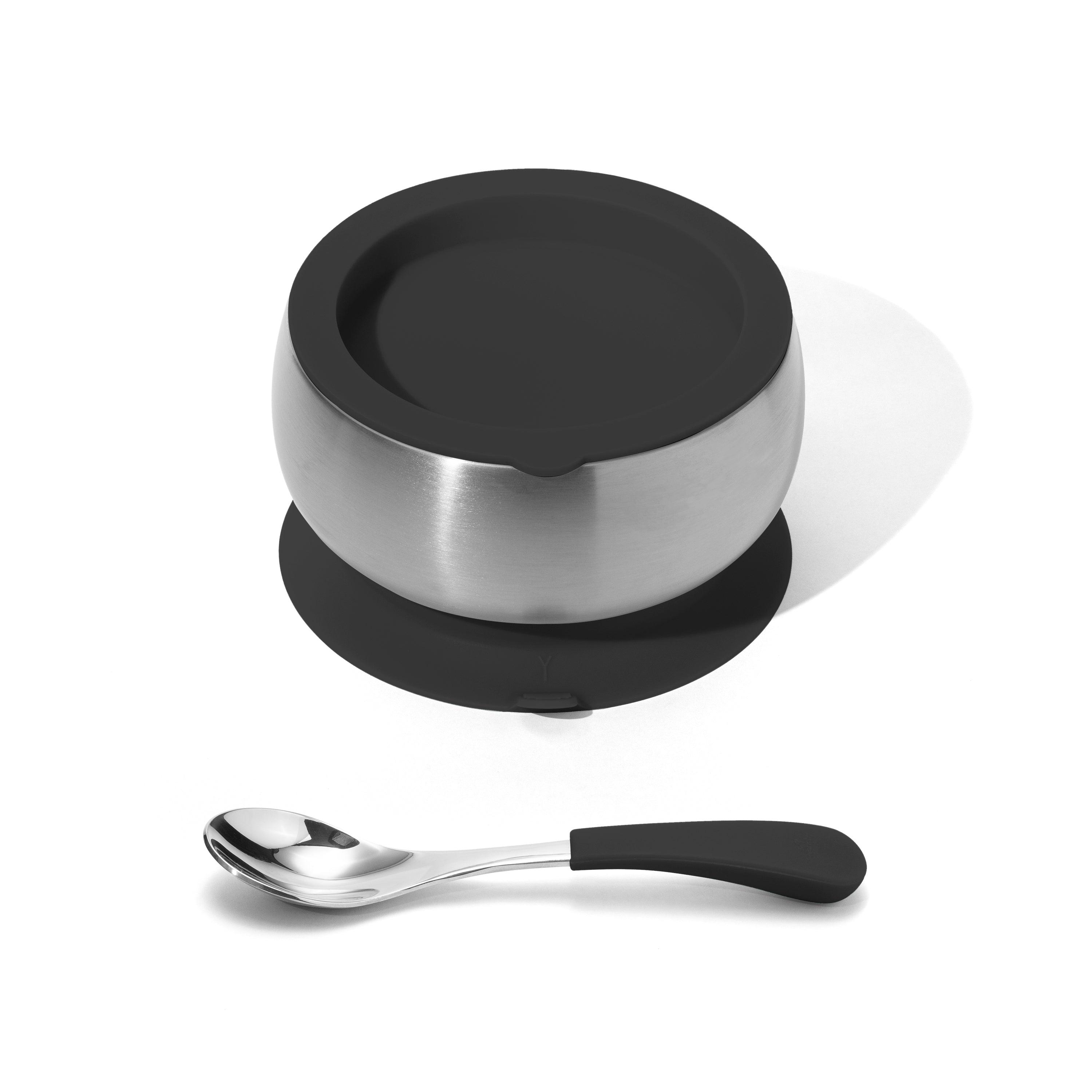 Avanchy Stainless Steel Baby Bowl With Spoon Combo + Air Tight Lid