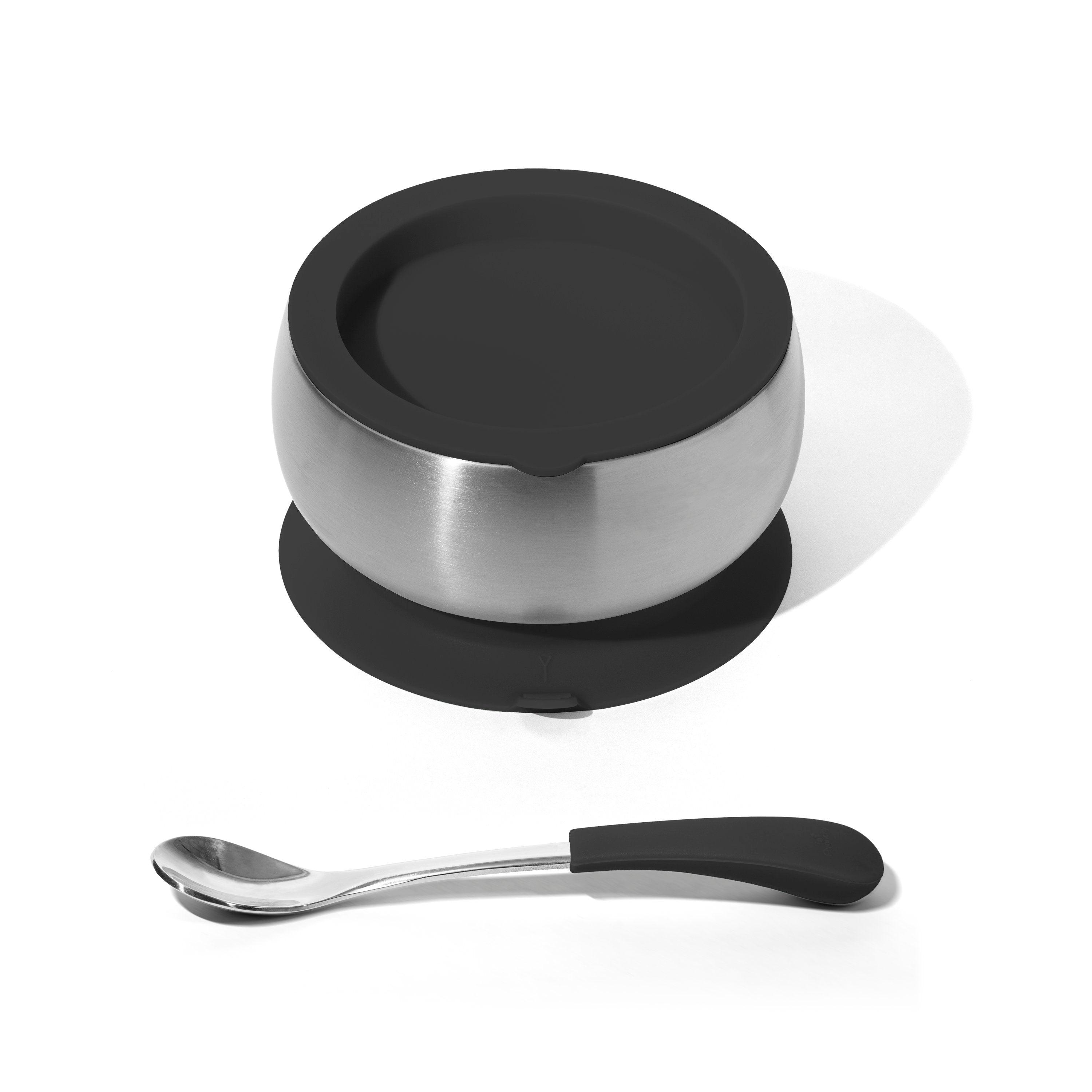 Avanchy Stainless Steel Baby Bowl With Spoon Combo + Air Tight Lid