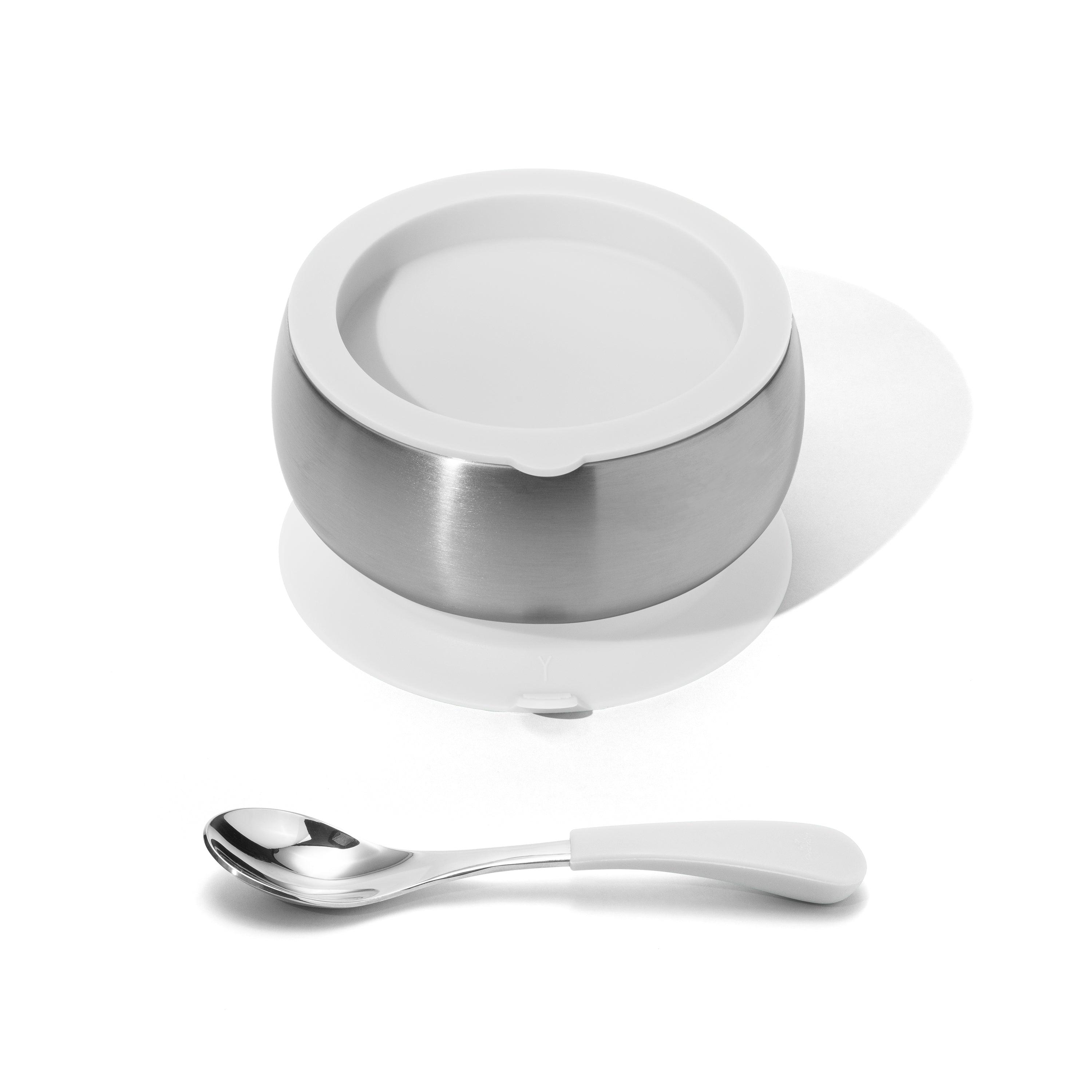 Avanchy Stainless Steel Baby Bowl With Spoon Combo + Air Tight Lid