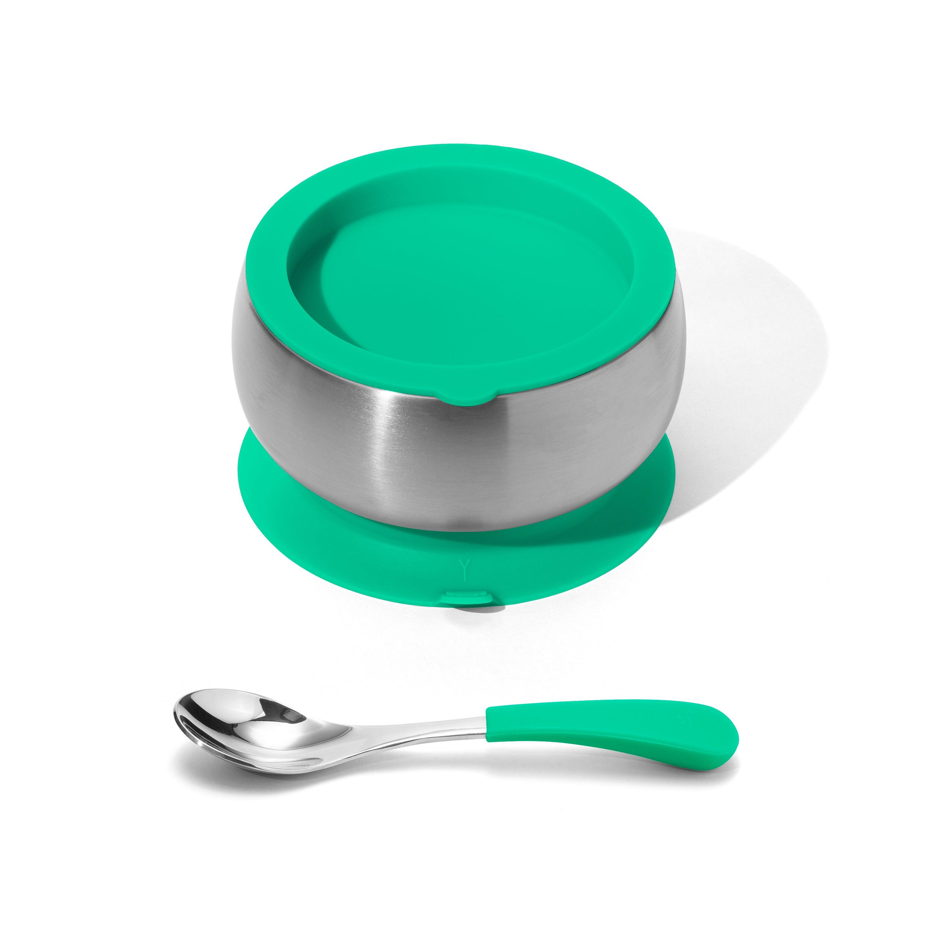 Avanchy Stainless Steel Baby Bowl With Spoon Combo + Air Tight Lid