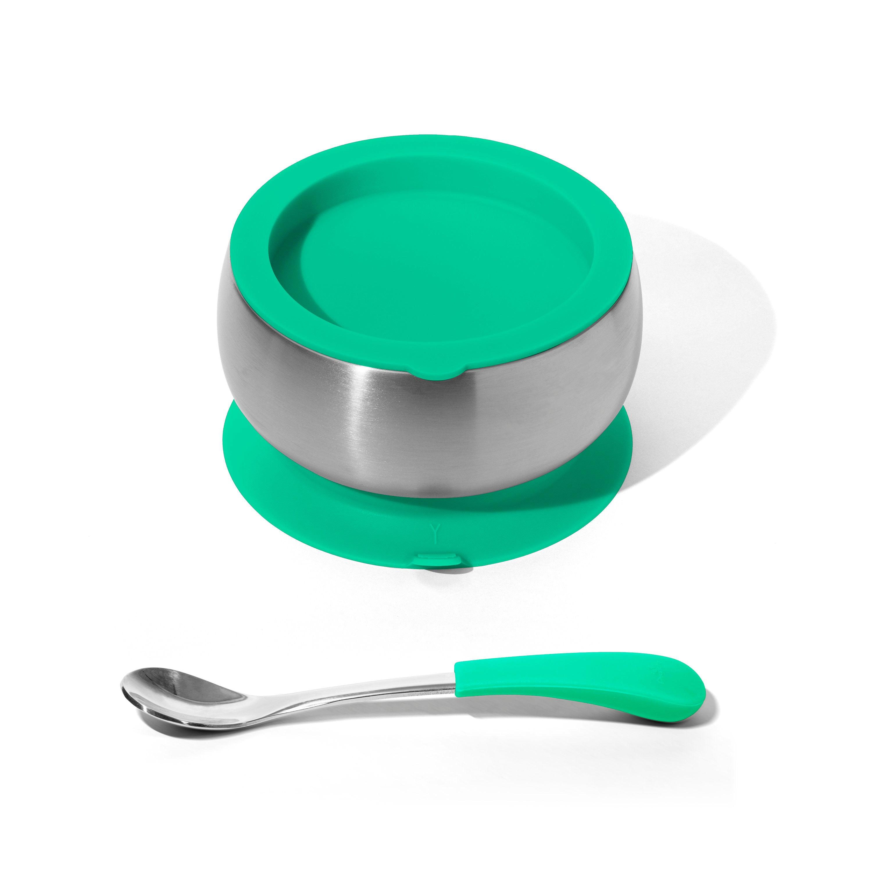 Avanchy Stainless Steel Baby Bowl With Spoon Combo + Air Tight Lid