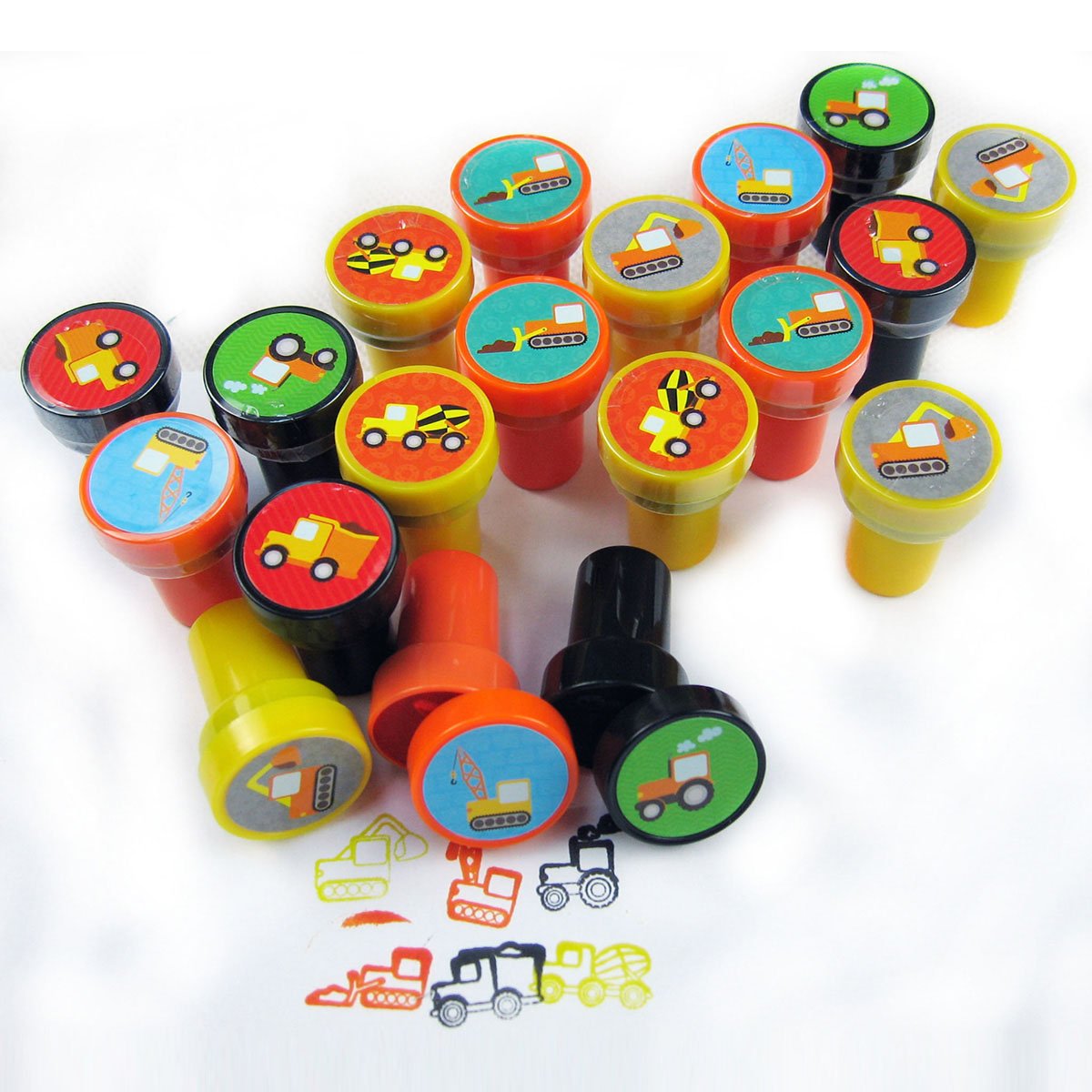 Easter Eggs With Construction Truck Stampers- 36 Pack