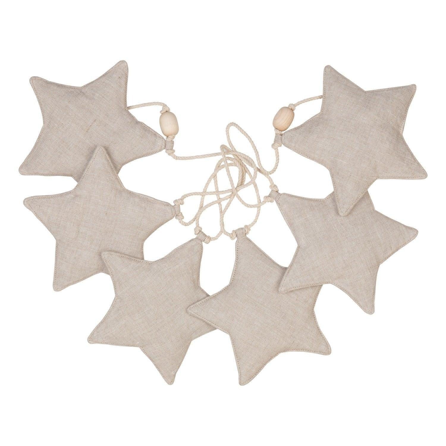 Linen Sand Star Dust Garland With Sand Stars