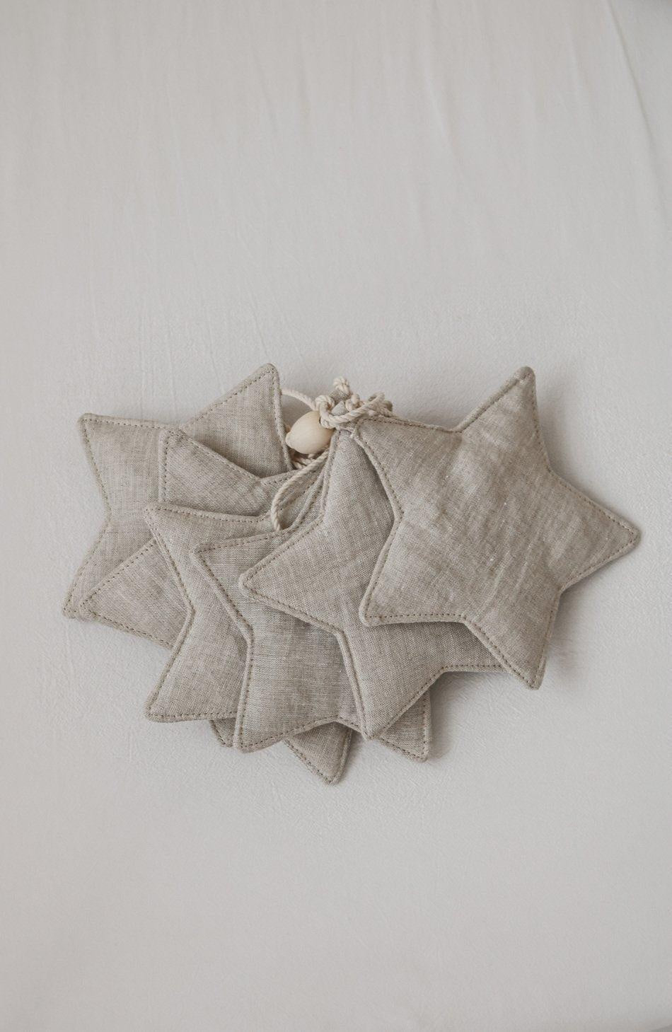 Linen Sand Star Dust Garland With Sand Stars