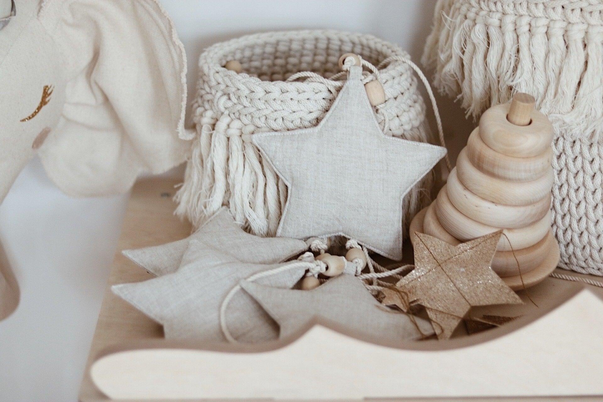 Linen Sand Star Dust Garland With Sand Stars