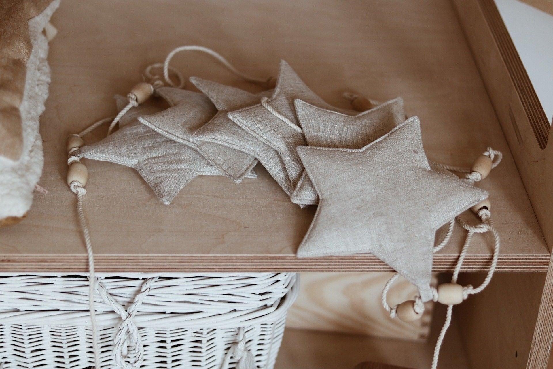 Linen Sand Star Dust Garland With Sand Stars