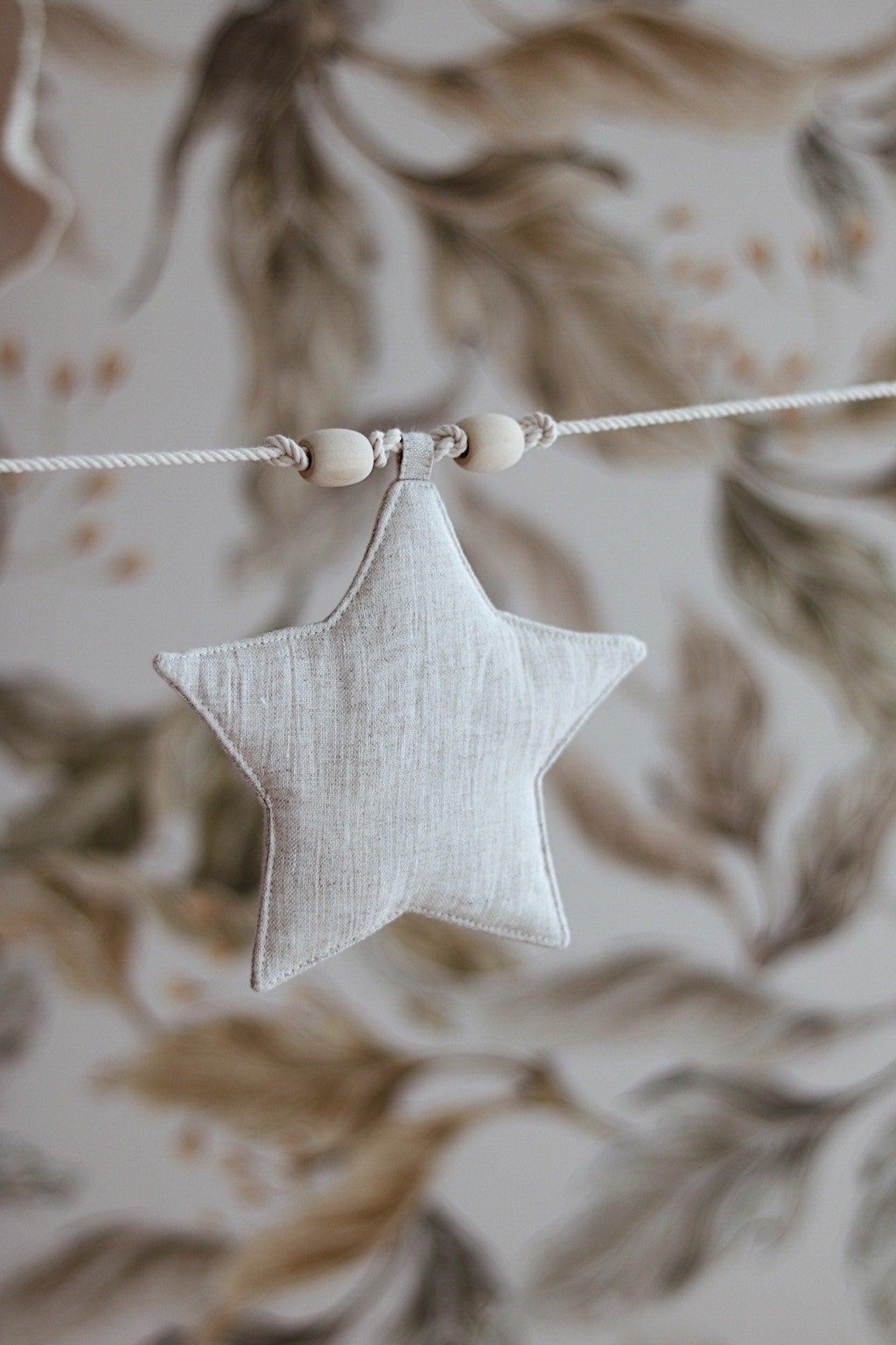 Linen Sand Star Dust Garland With Sand Stars