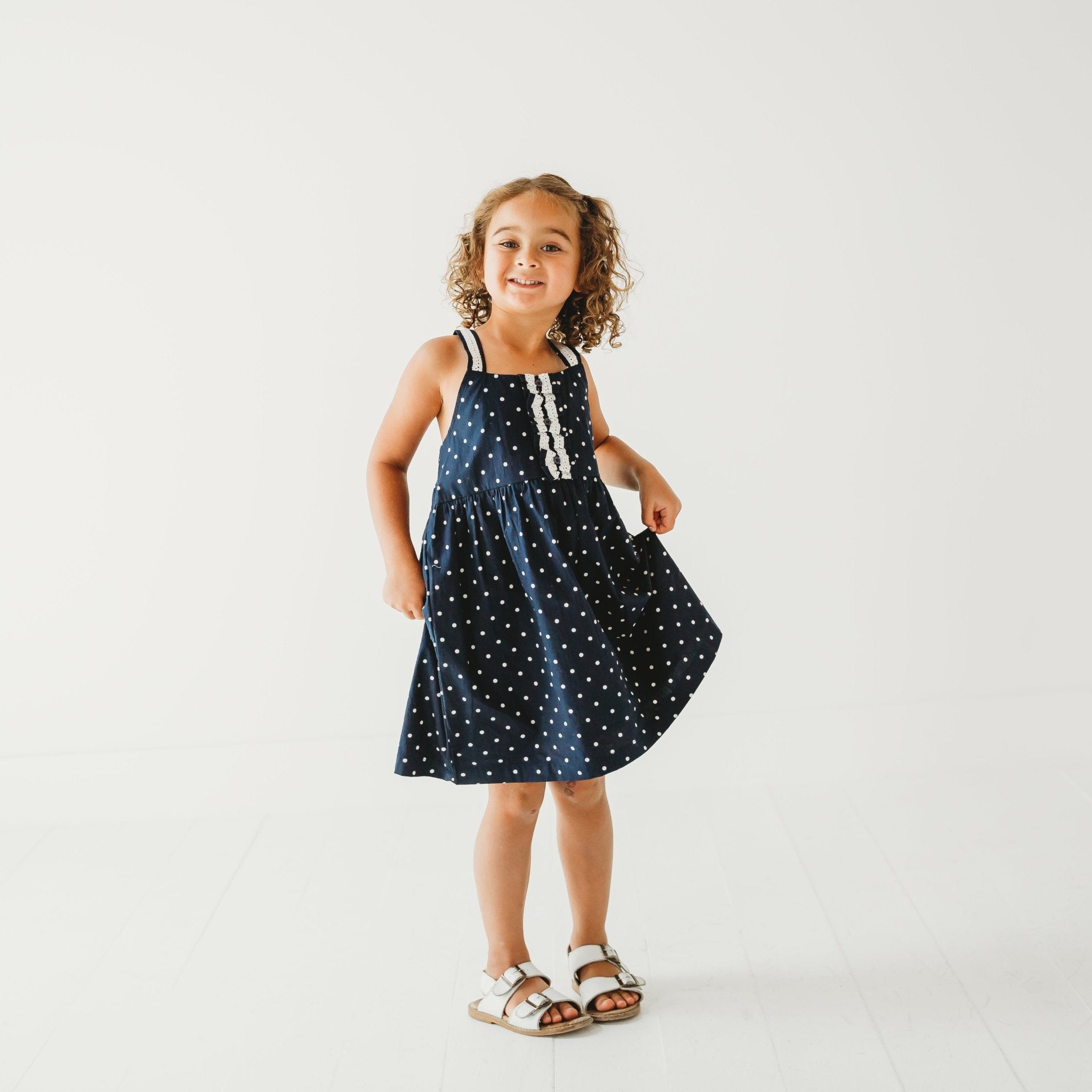 Starlit Nautical Breeze Polka Dress