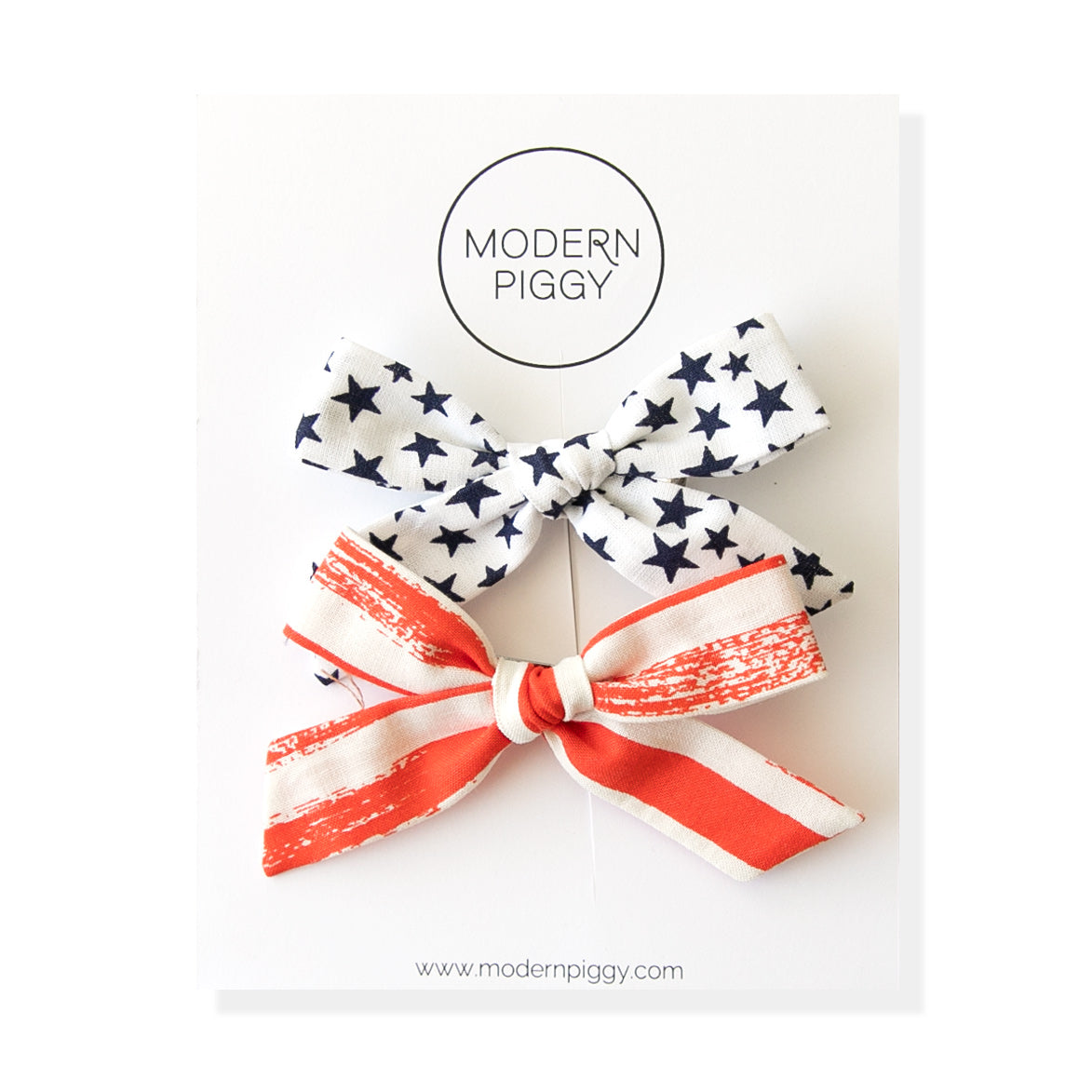 Flag | Pigtail Set - Hand-tied Bow