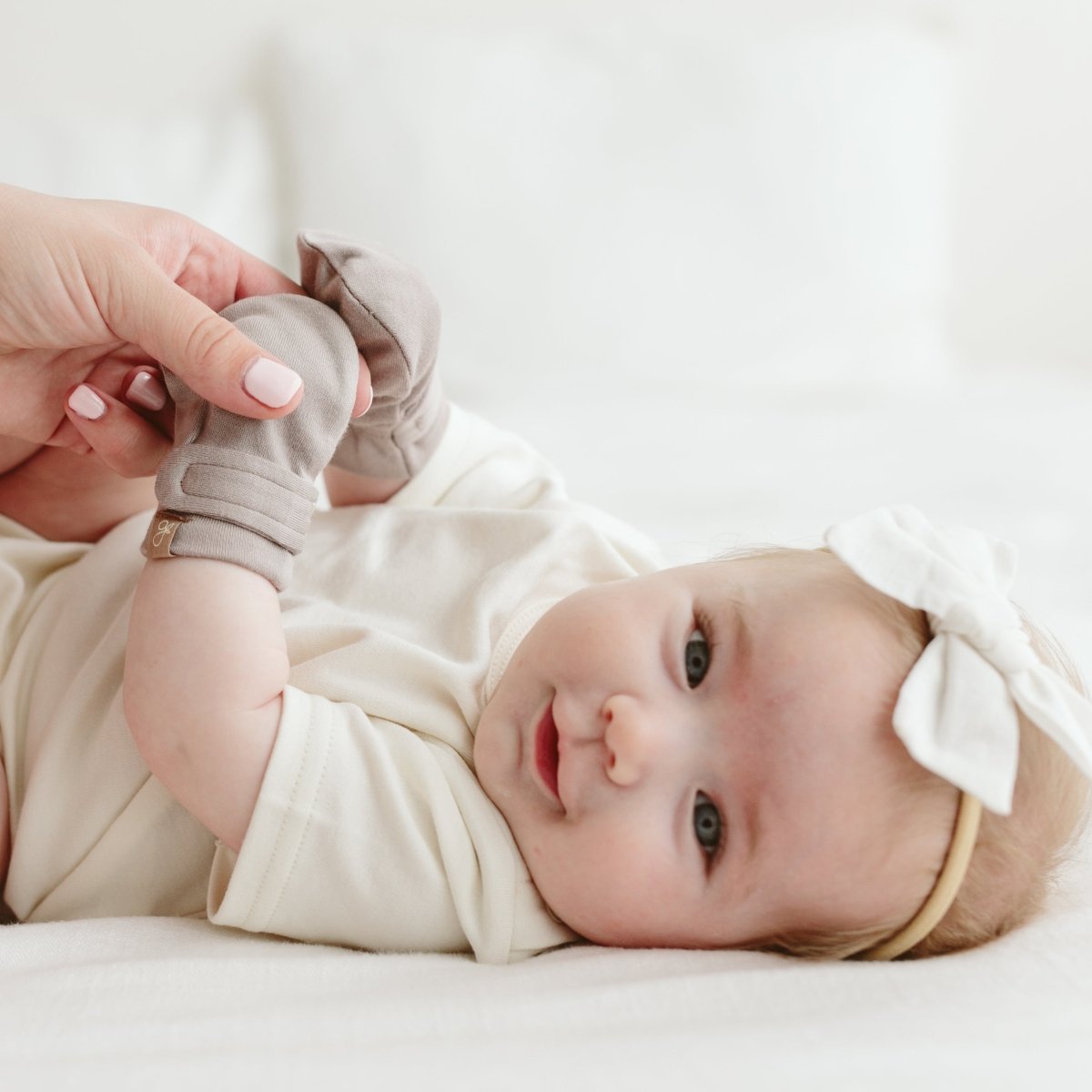 Stay On 3-pack Mitts | Lavender + Dandelion + High Prairie — Bamboo Organic Cotton Blend, 0–6m
