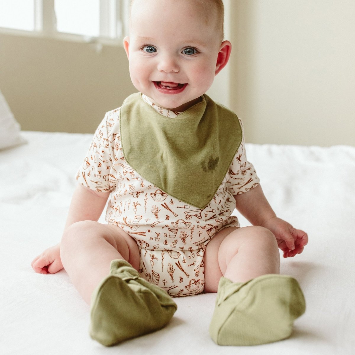 Stay On Boots | Artichoke — Bamboo Organic Cotton Blend, 0–12m
