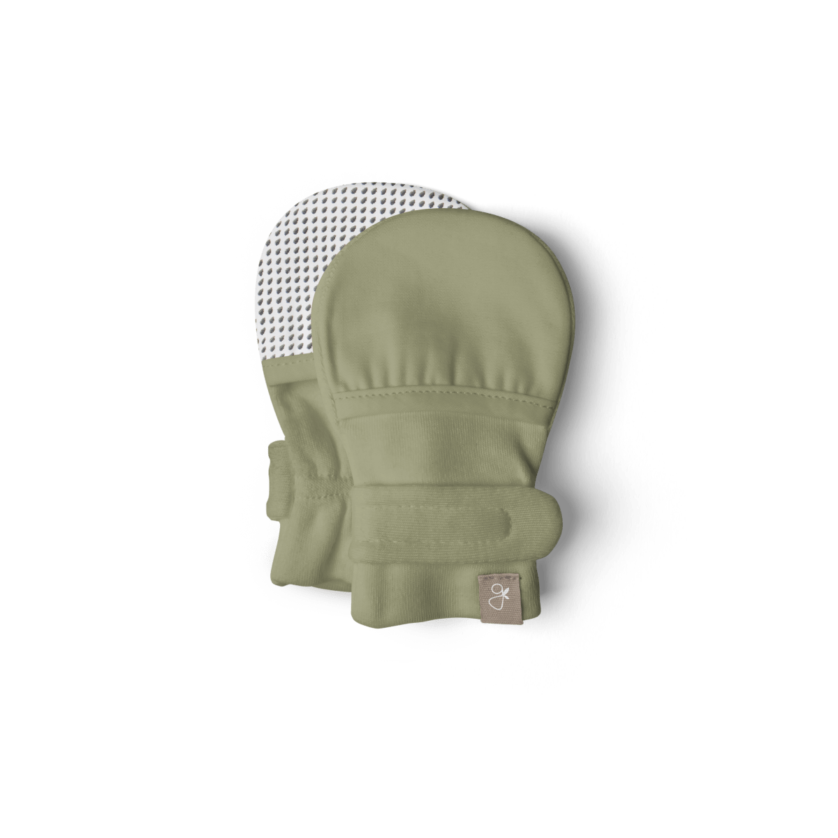 Stay On Mitts | Artichoke — Bamboo Organic Cotton Blend, 0–6m