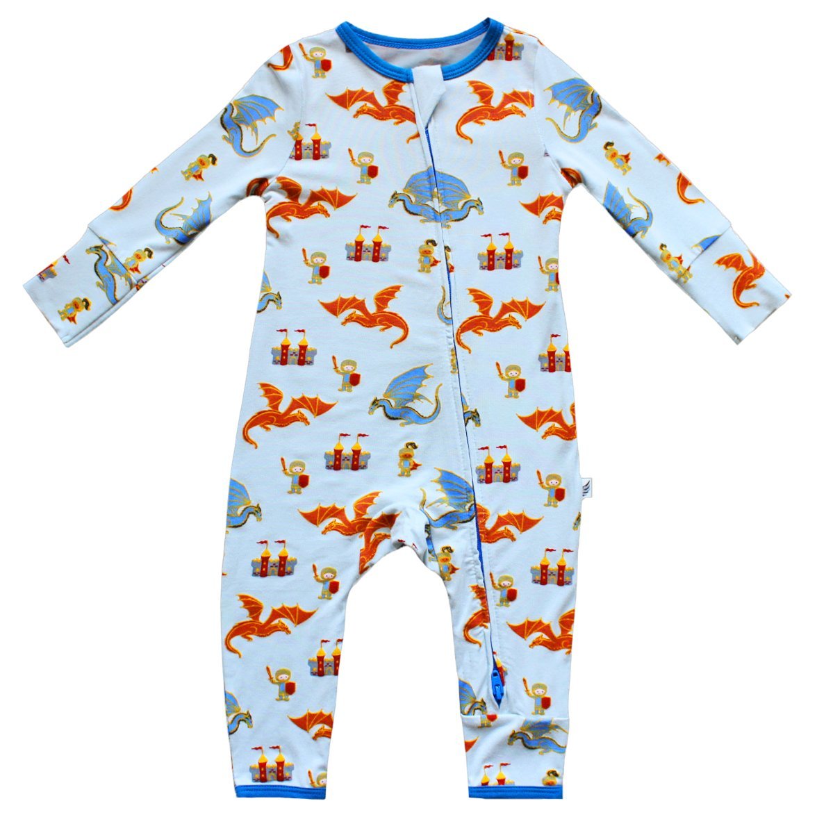 Steel Blue Dragons & Knights Coverall (0-3t)