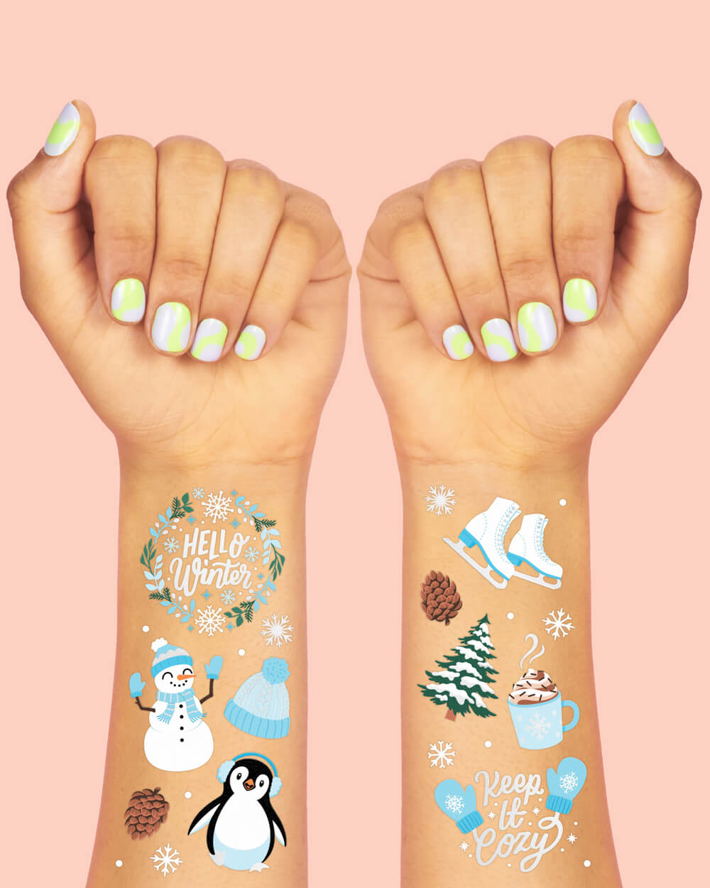 Keep It Cozy Tats - 50 Foil Temporary Tattoos