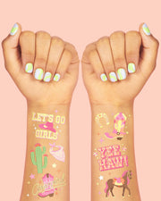 Cowgirl Tats - 46 Foil Temporary Tattoos