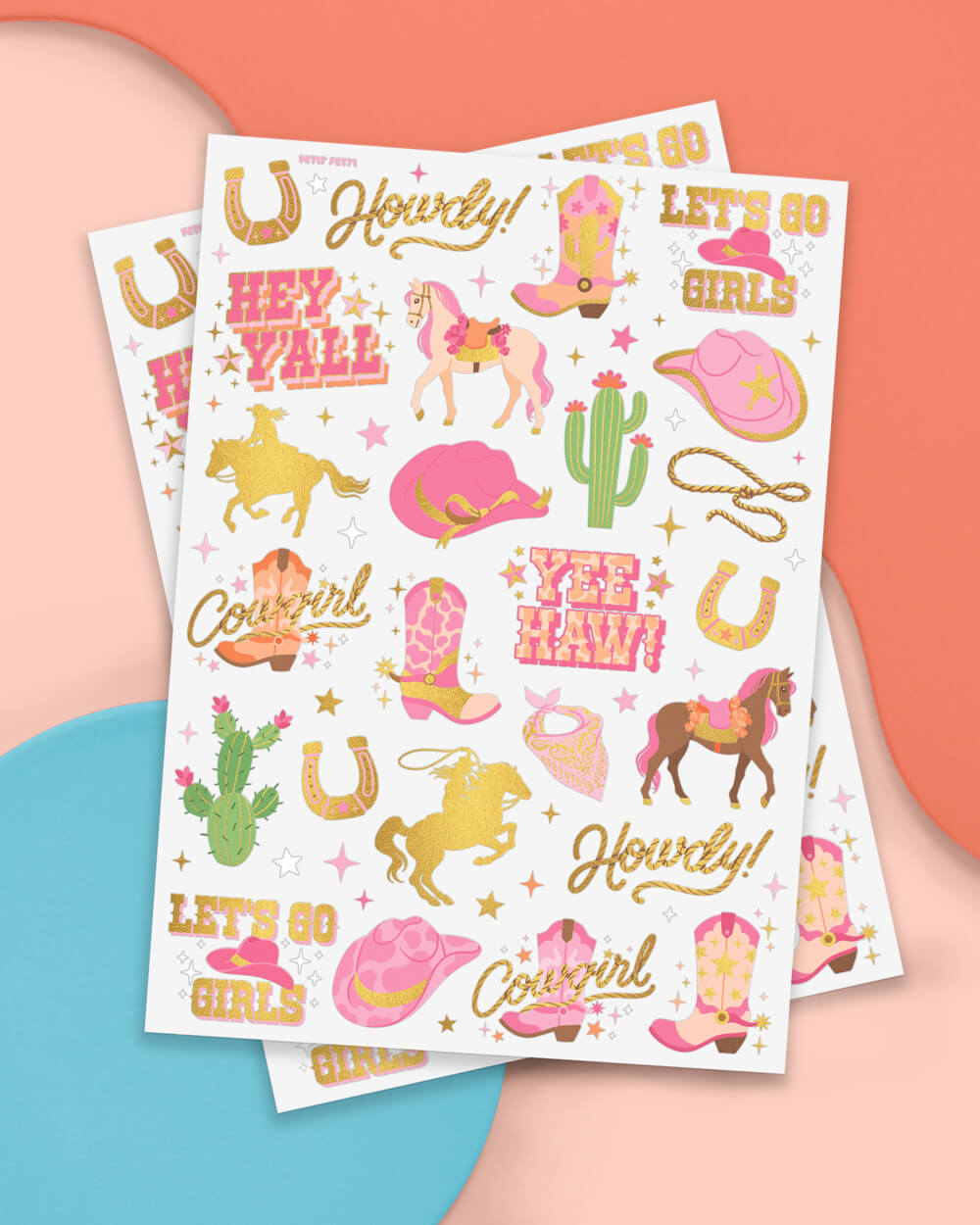 Cowgirl Tats - 46 Foil Temporary Tattoos