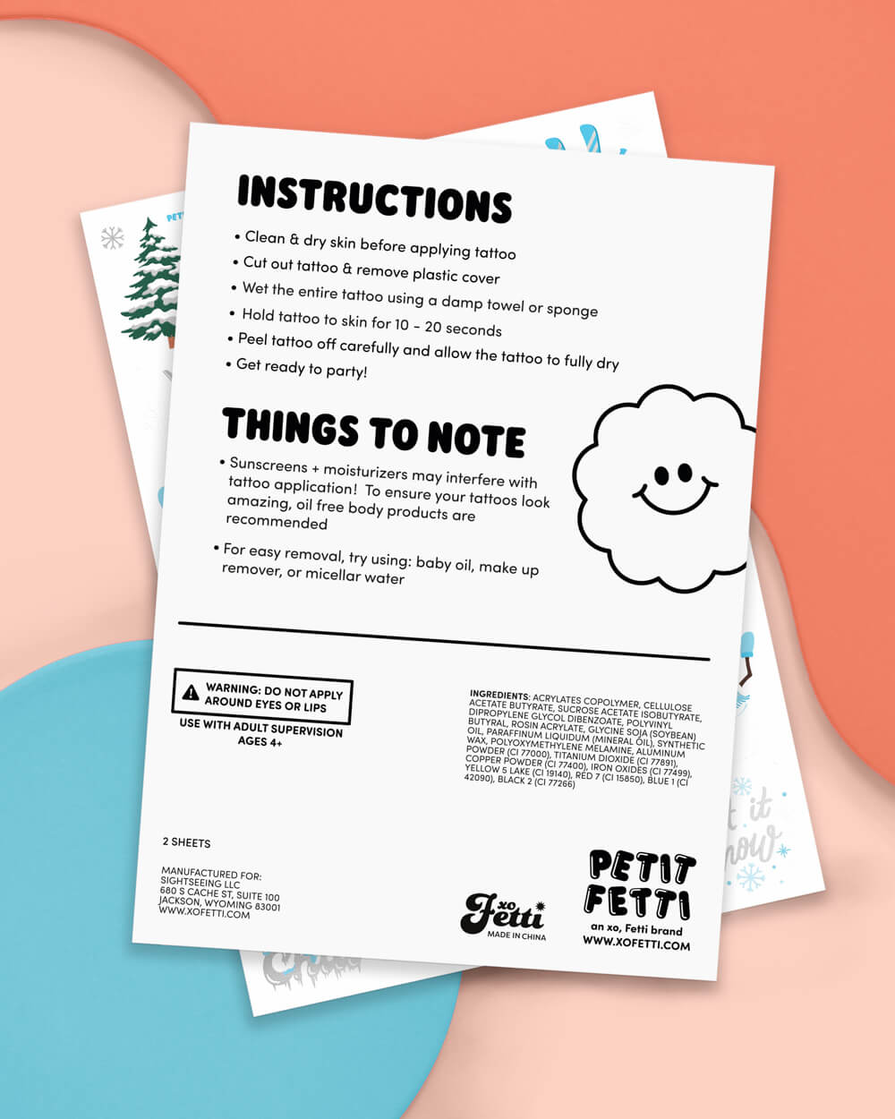 Keep It Cozy Tats - 50 Foil Temporary Tattoos