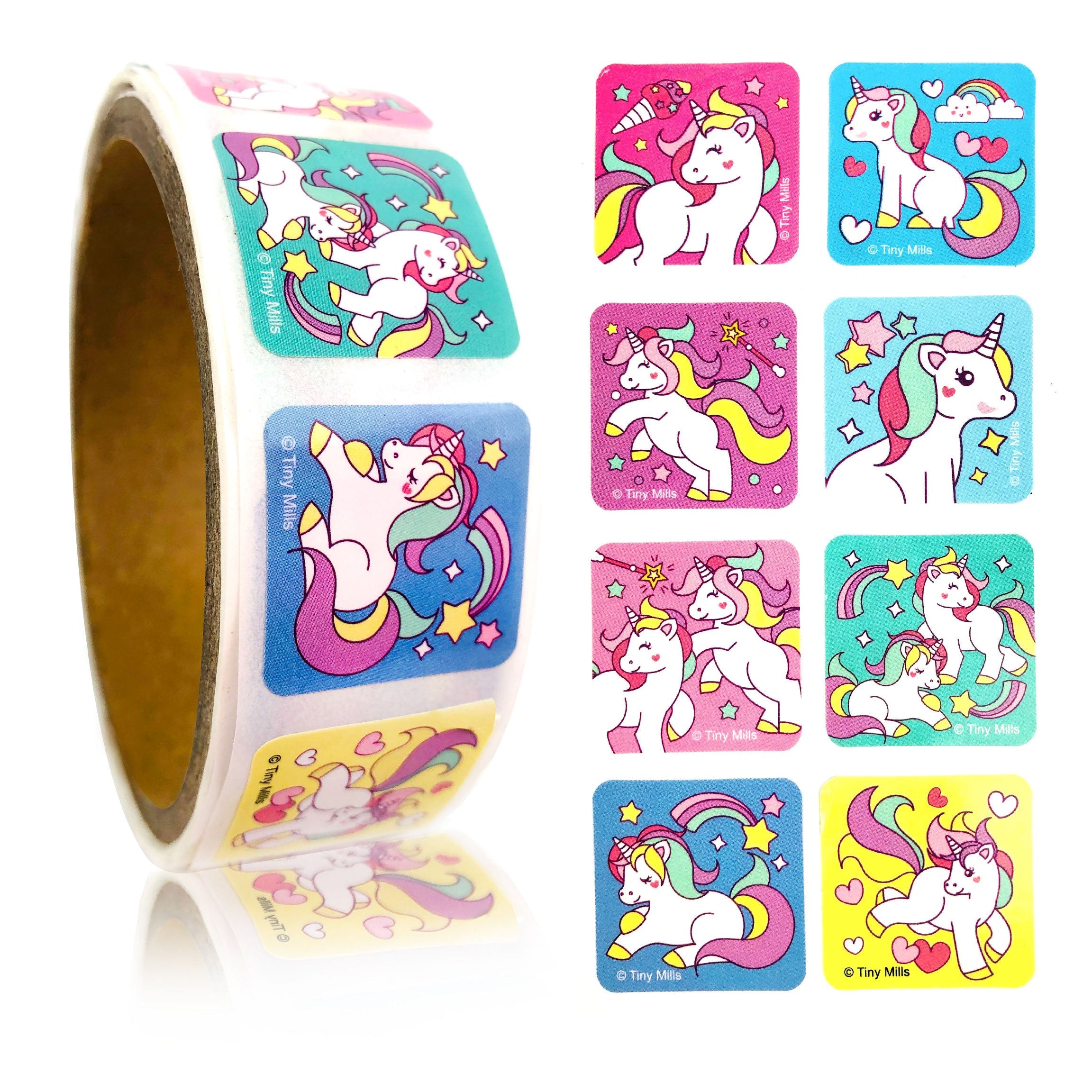 Unicorn Stickers 100 Stickers/dispenser, Pack Of 1, 6 Or 12 Dispensers