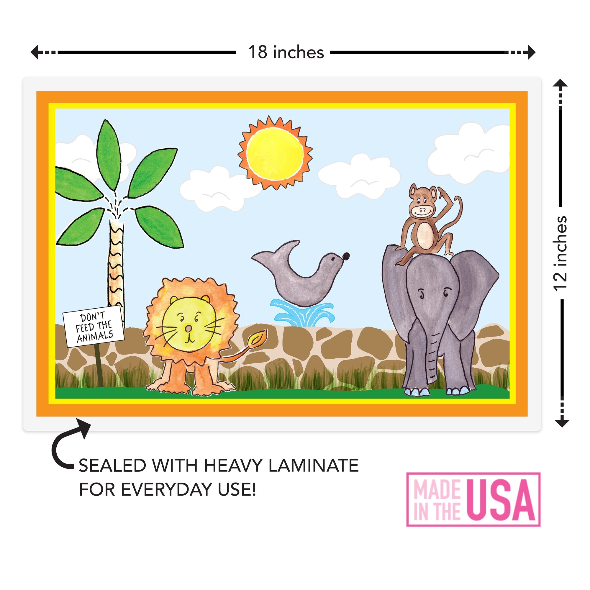 Zoo Friends Kids Placemat