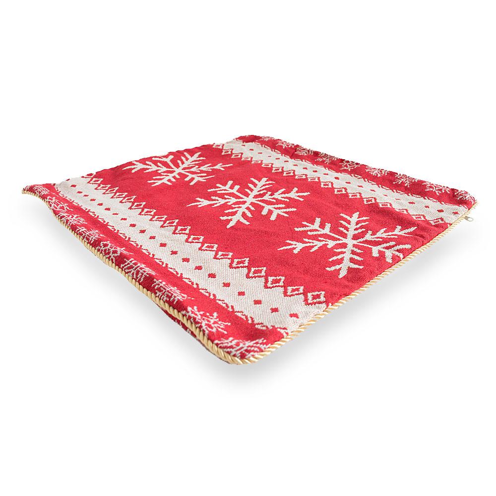 Set Of 2 White Snowflakes On Red Christmas Throw Cushion Pillow Covers