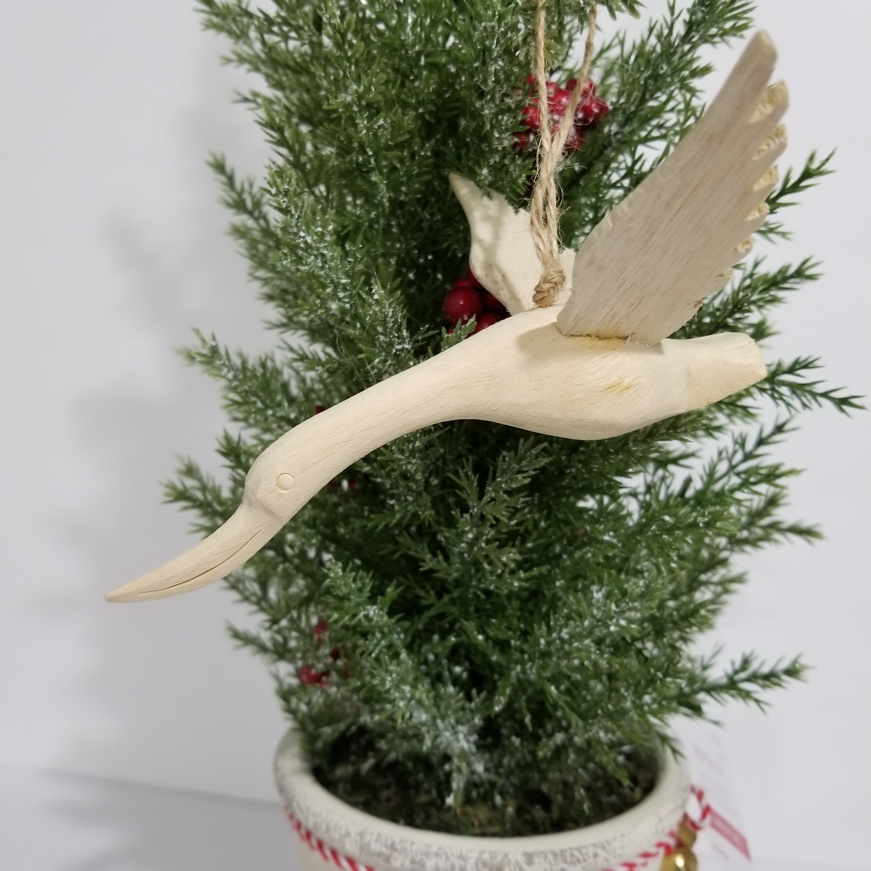 Wooden Flying Heron Ornament