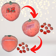 Strawberry Pillow With Mini Strawberry Plushies