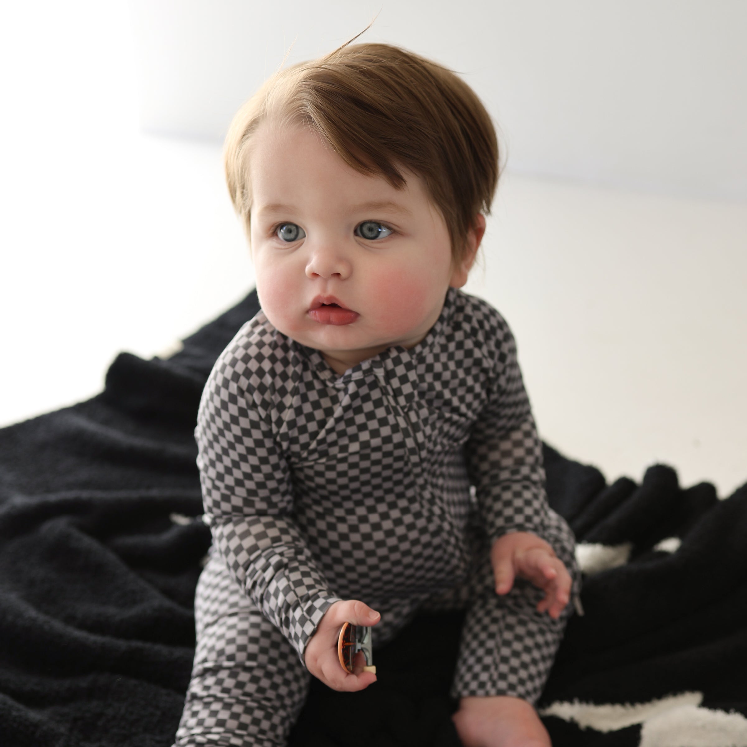 Bamboo Zip Pajamas | Street Micro Check