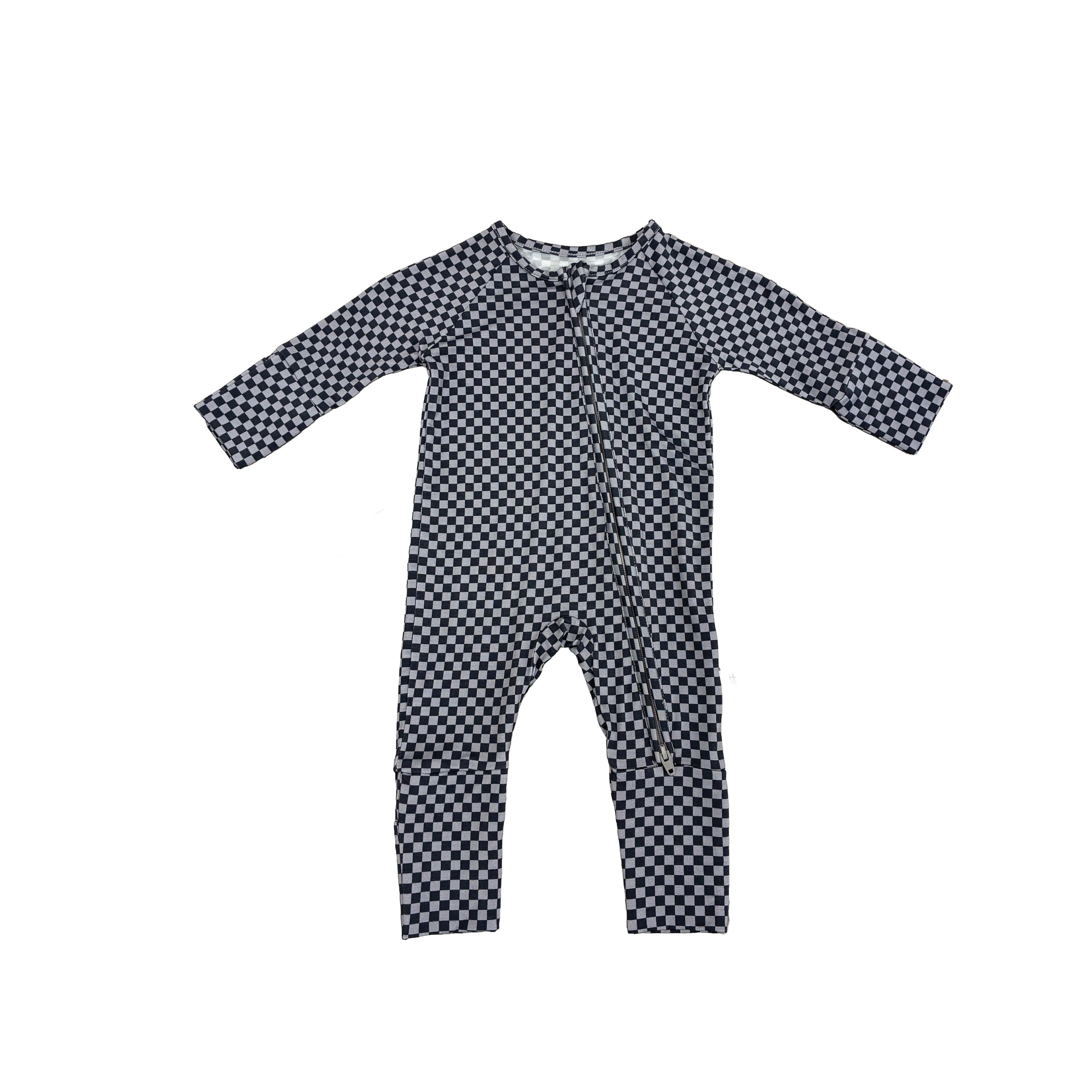 Bamboo Zip Pajamas | Street Micro Check