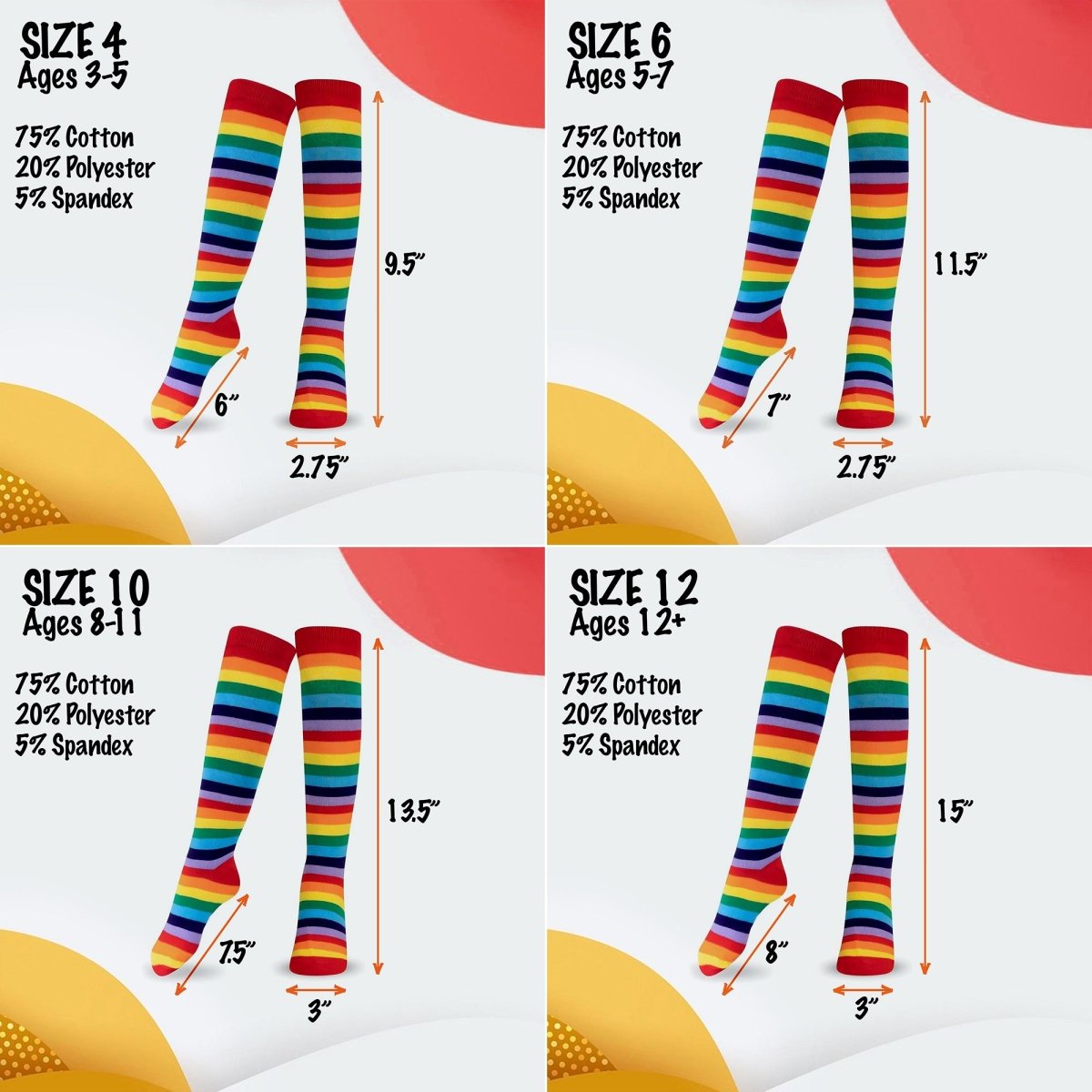 Striped Cotton Socks For Kids