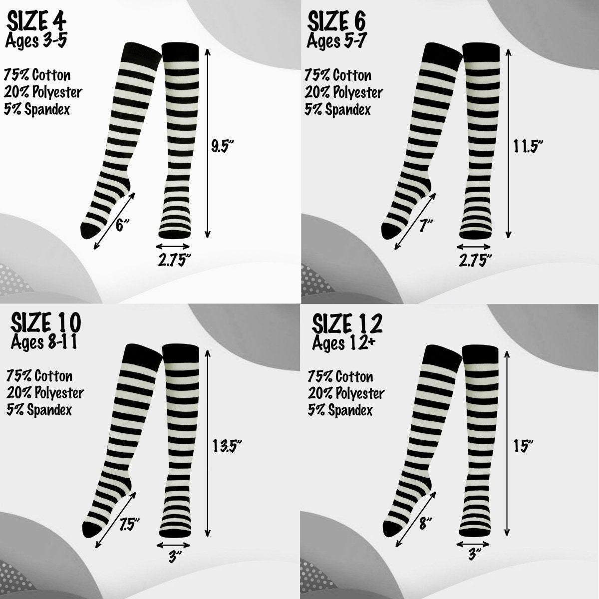 Striped Cotton Socks For Kids