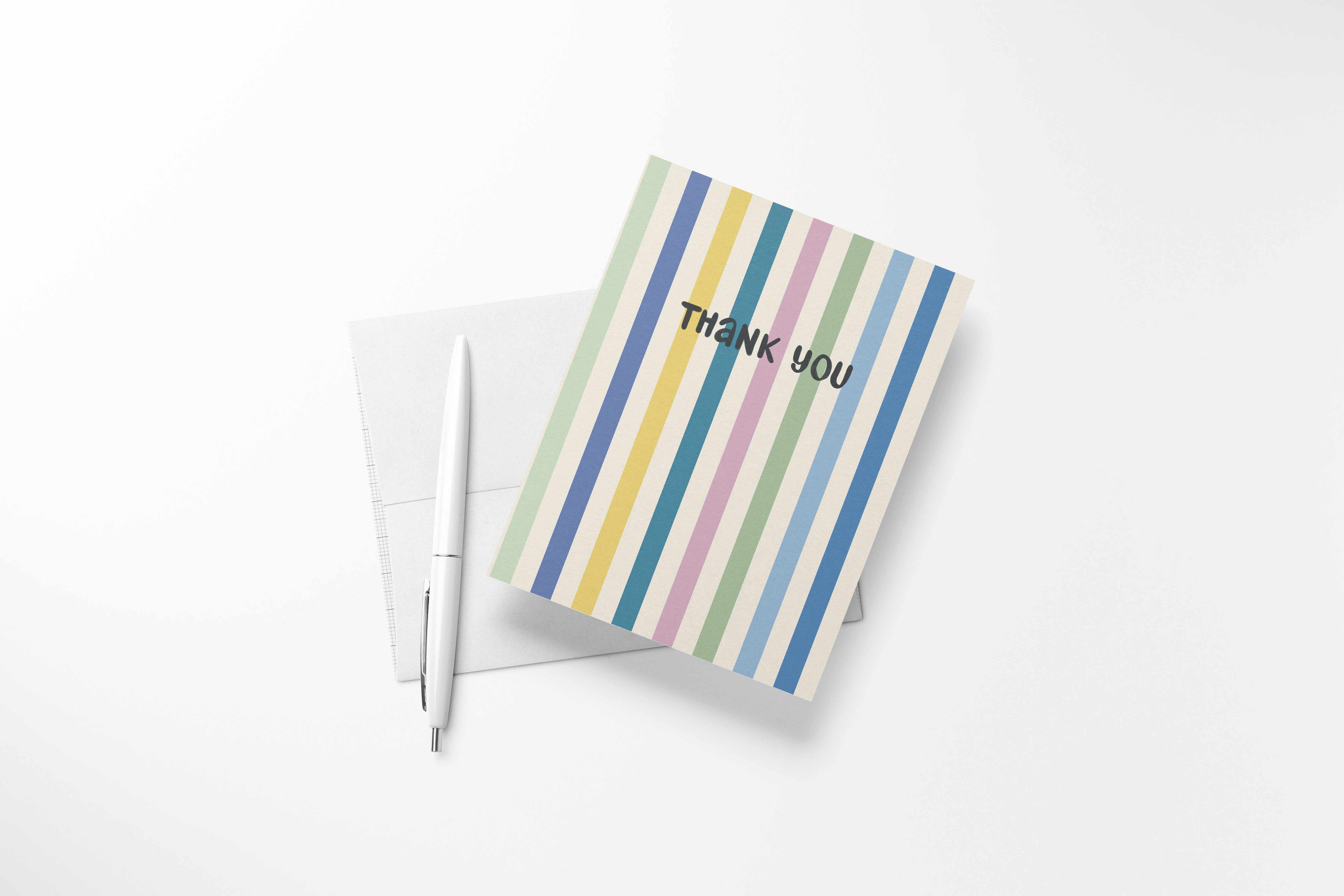 Colorful Stripe - Thank You Greeting Card