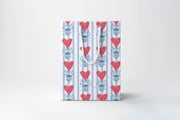Blue Striped Heart Gift Bag | Luxury Gift Bag By Josil Paperie