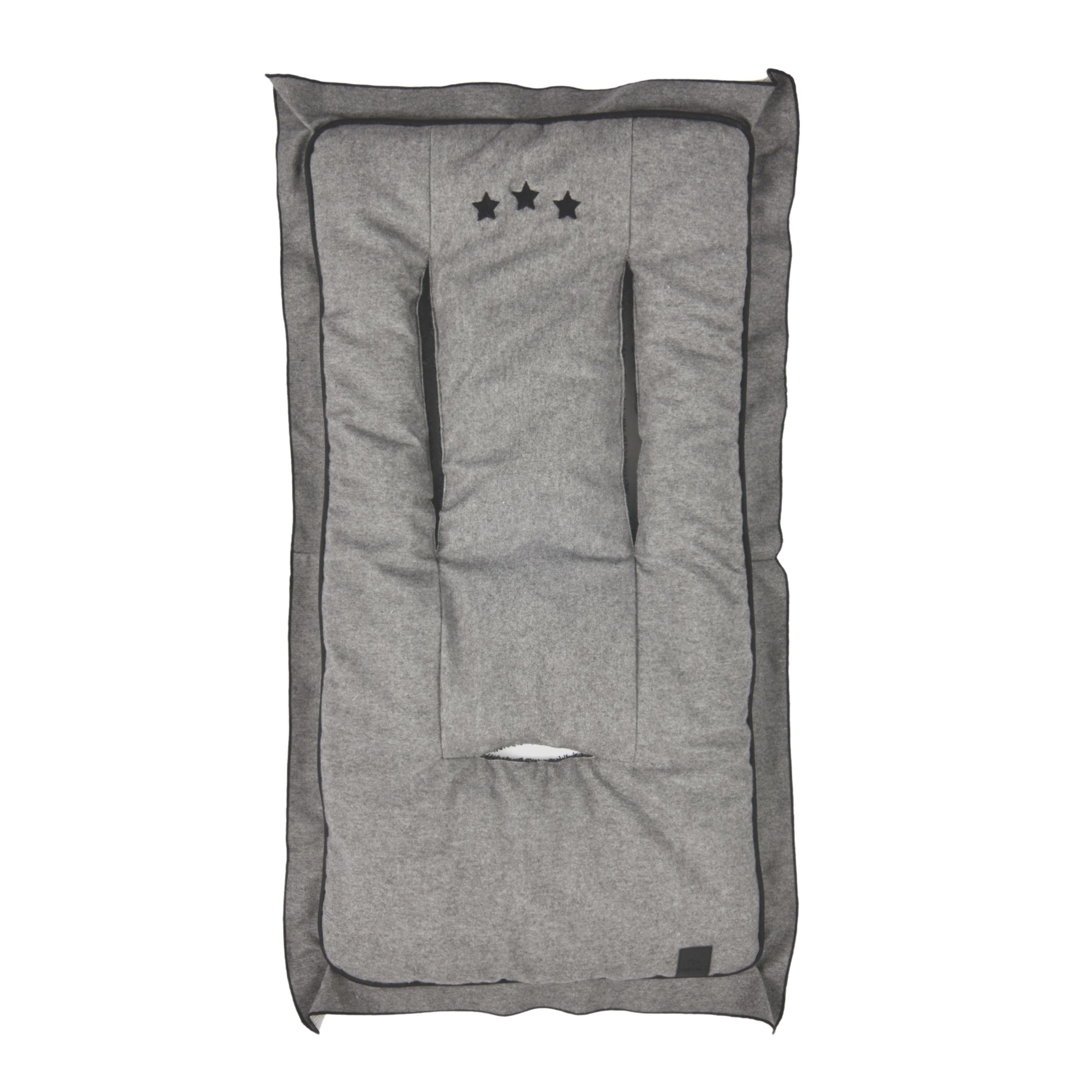 Boys Grey Flannel Stroller Seat Cover