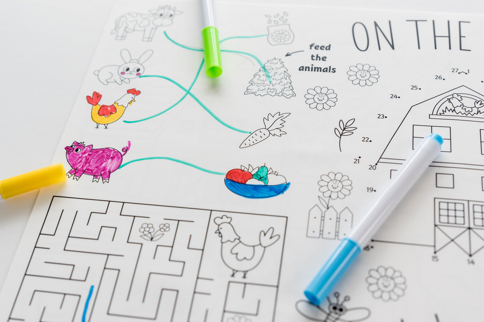 Silicone Reusable Coloring Placemat - 5 New Designs