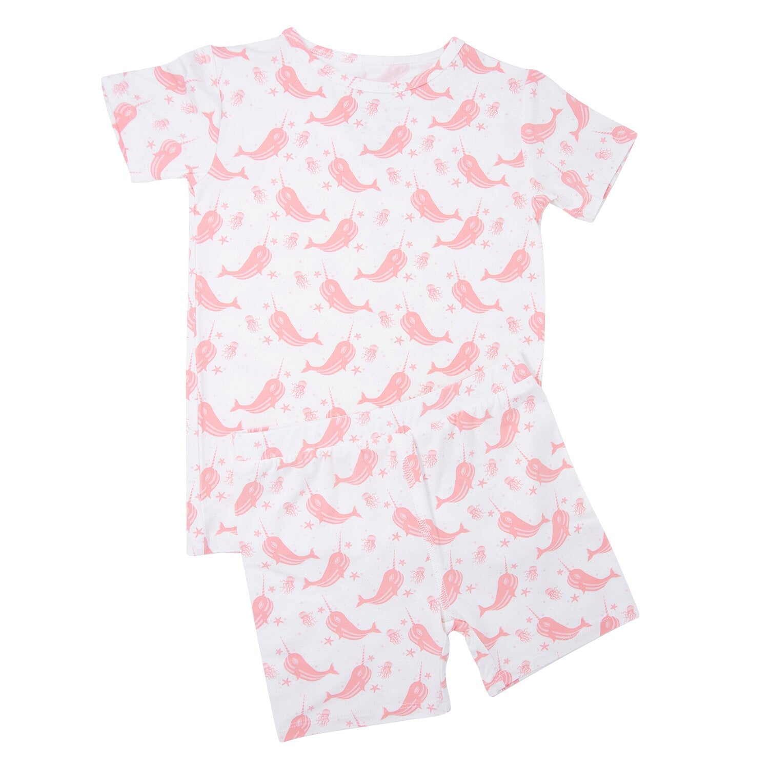 Summer Pj - Narwhal Pink