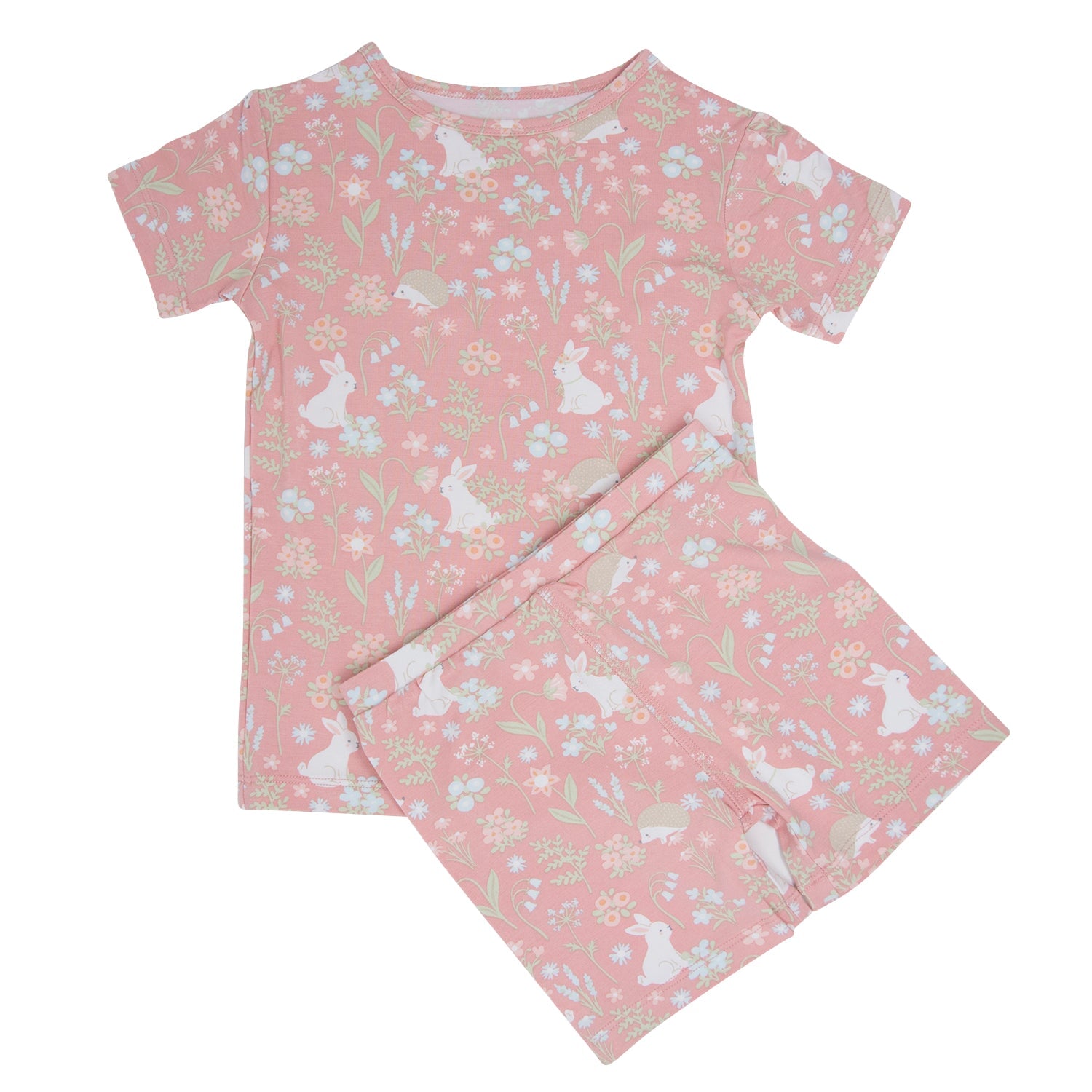 Pink Bunny Floral Summer Pajama Set