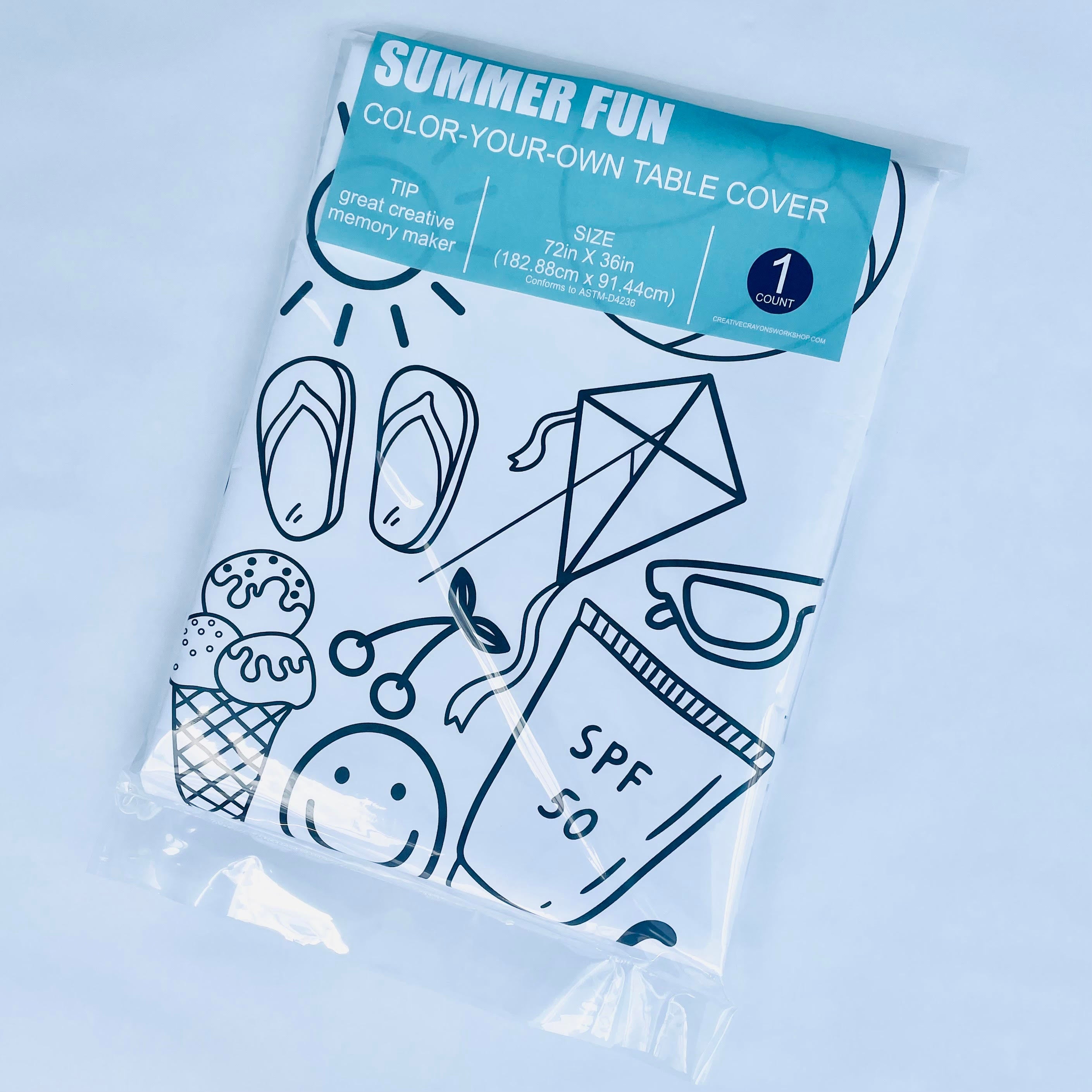 Summer Bucket List Coloring Tablecloth