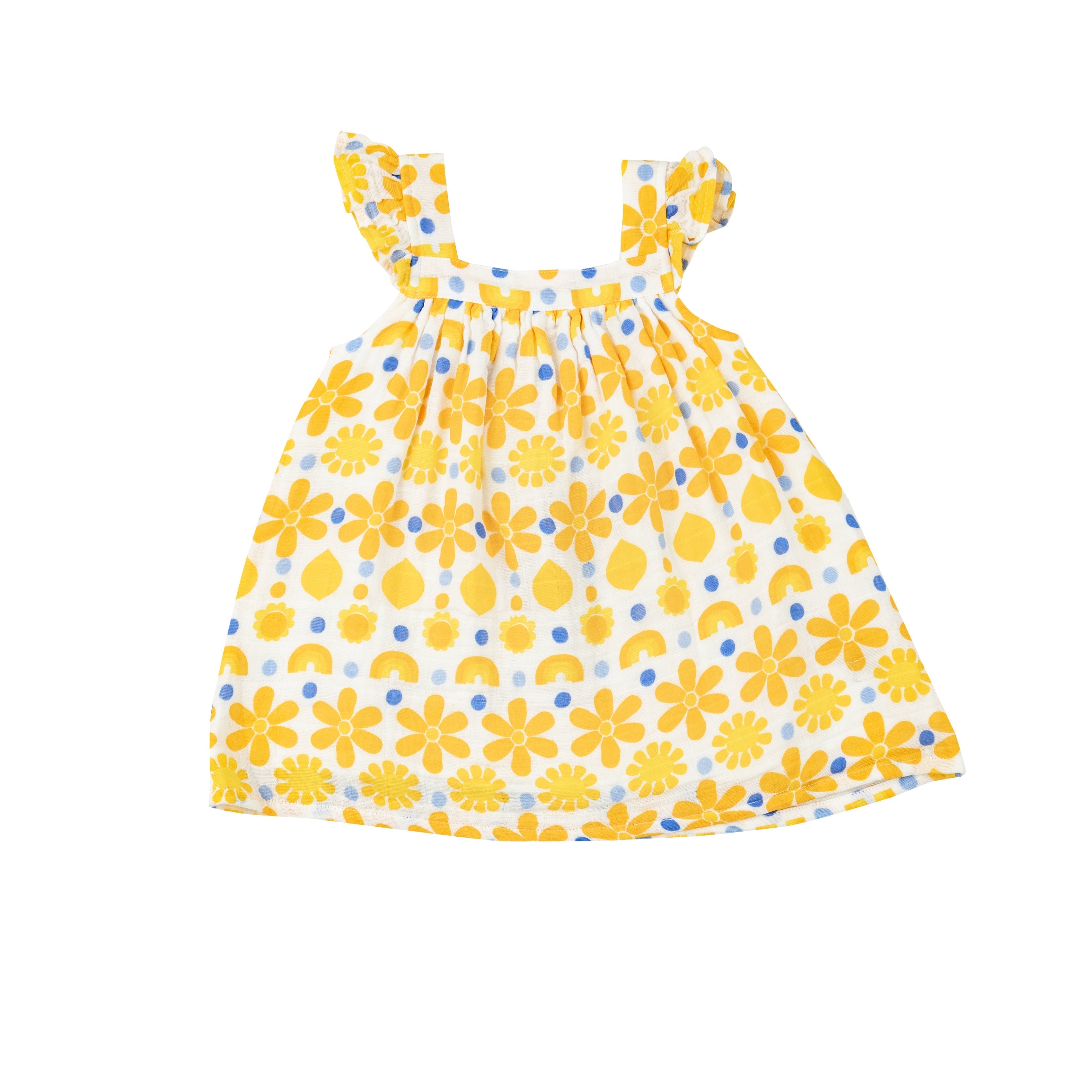 Sundress & Diaper Cover - Sunny Lemon Geo