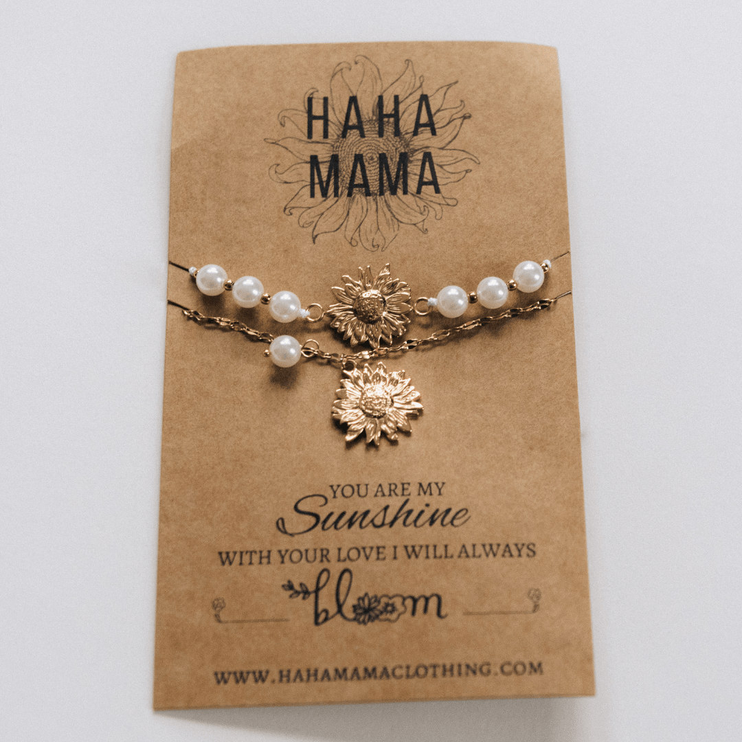 Mommy And Me Sunflower Necklace & Bracelet Set