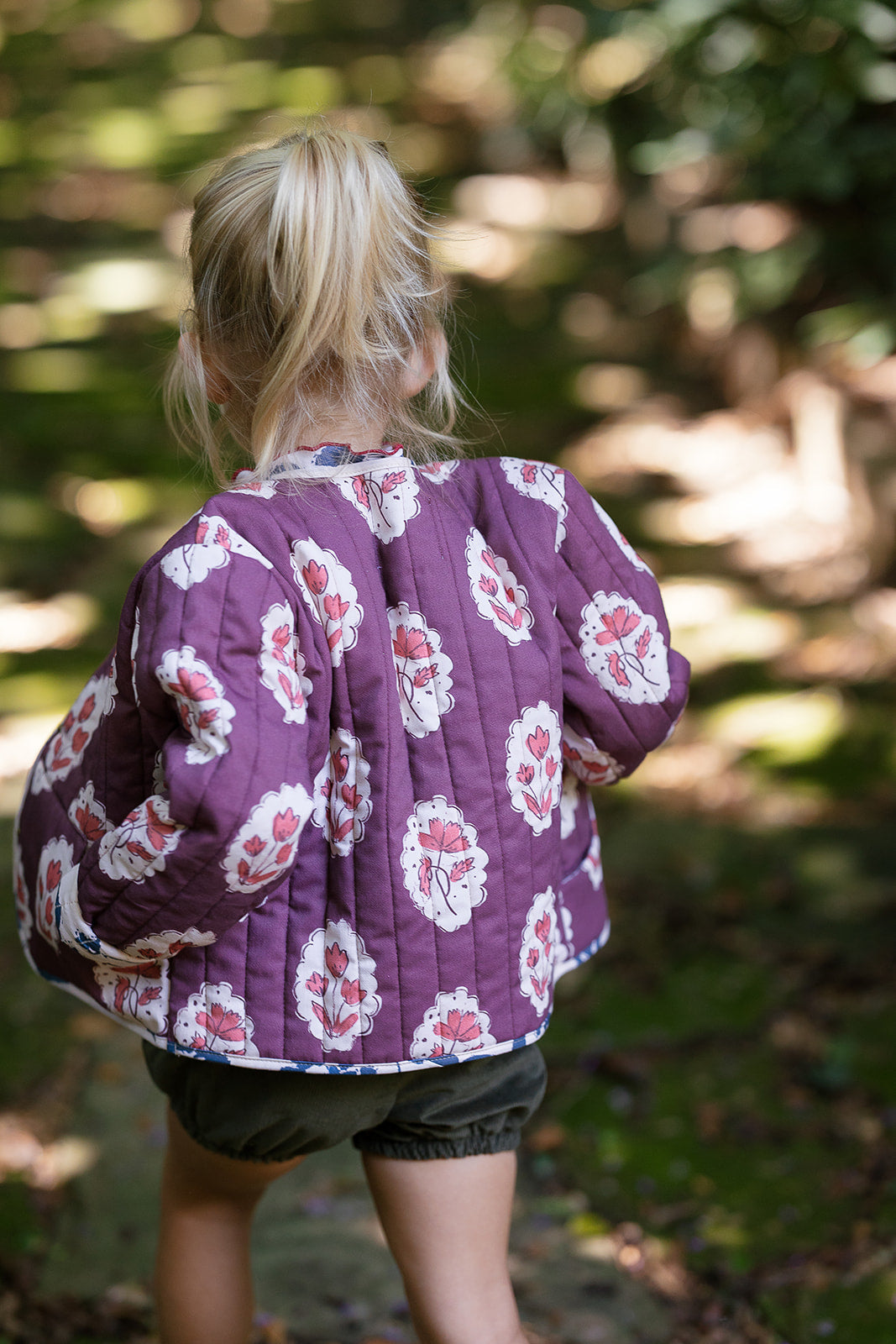 Quilted Jacket In Intaglio Maroon