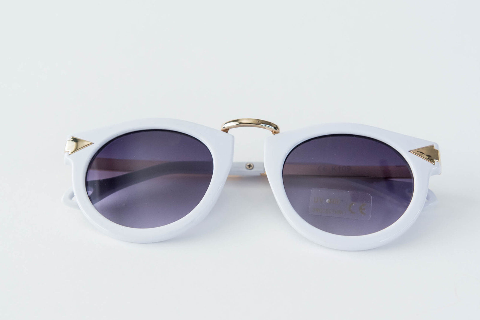 Toddler & Kid Gold Accent Sunglasses - White