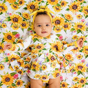 Suns And Roses (sunflowers) Long Sleeve Bodysuit Twirl Dress