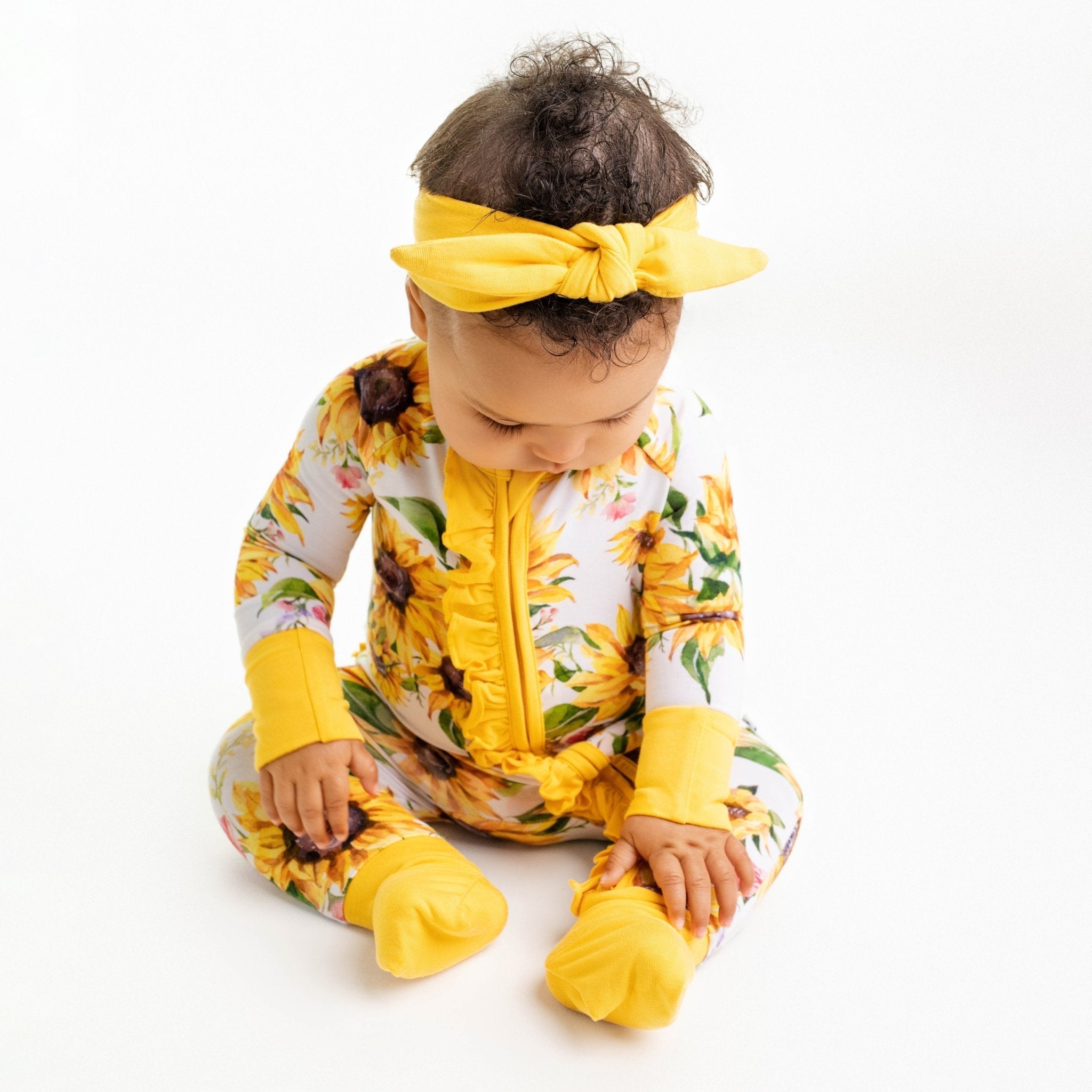 Suns And Roses (sunflowers) Ruffle Romper