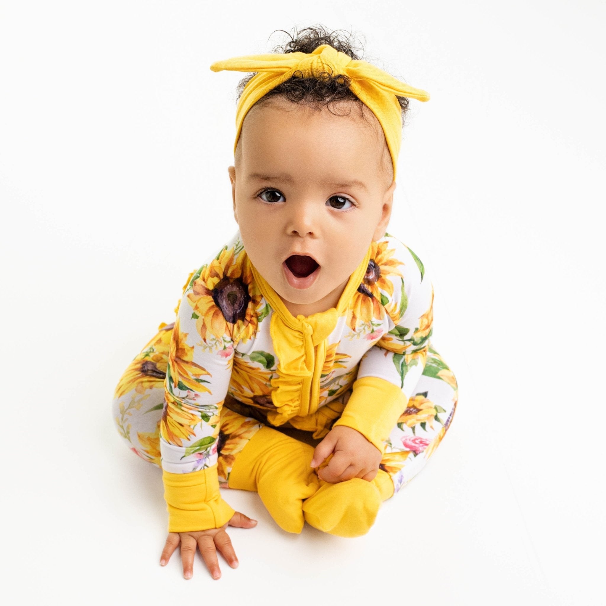 Suns And Roses (sunflowers) Ruffle Romper
